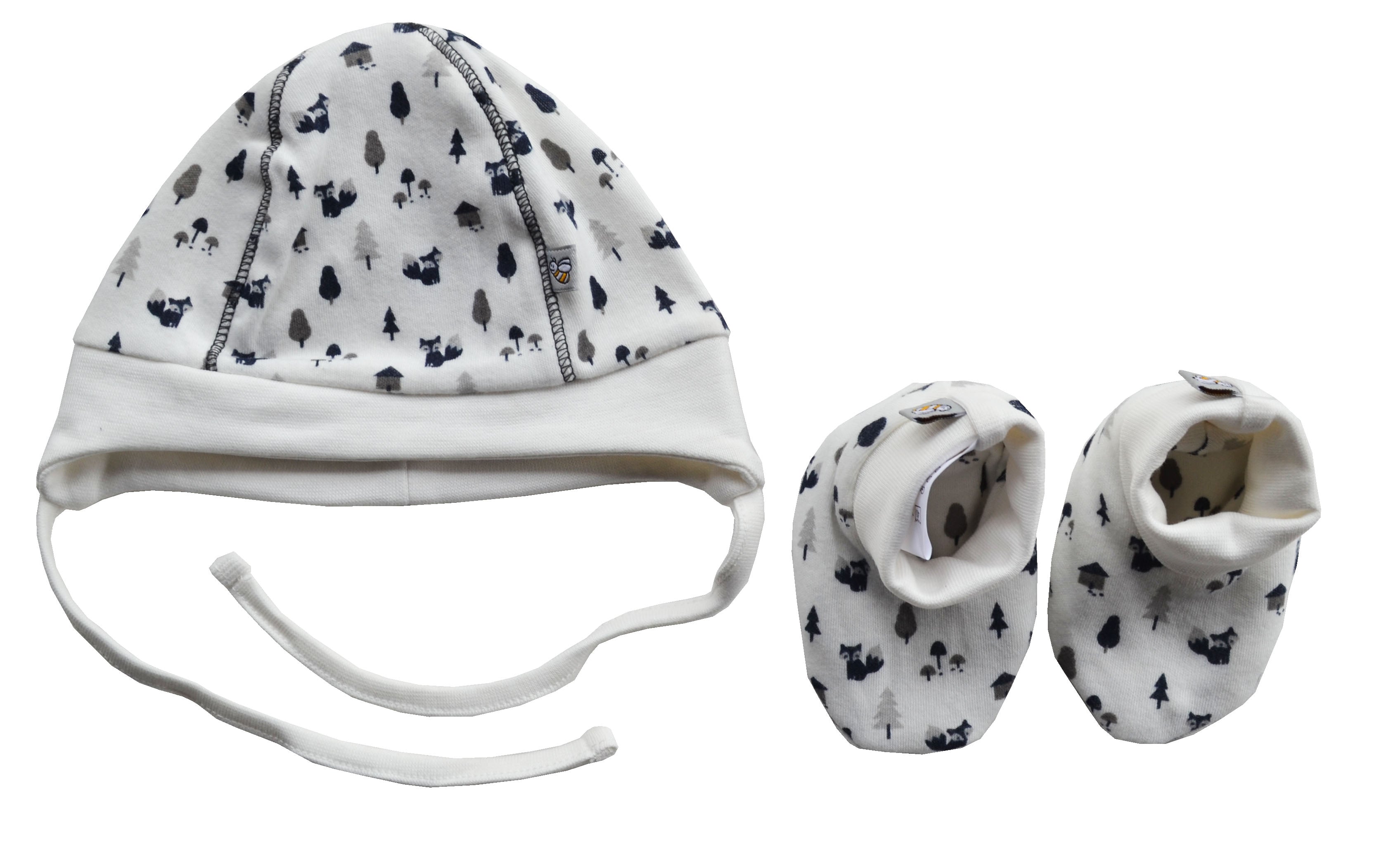 Tree Print Cap and Booties Set