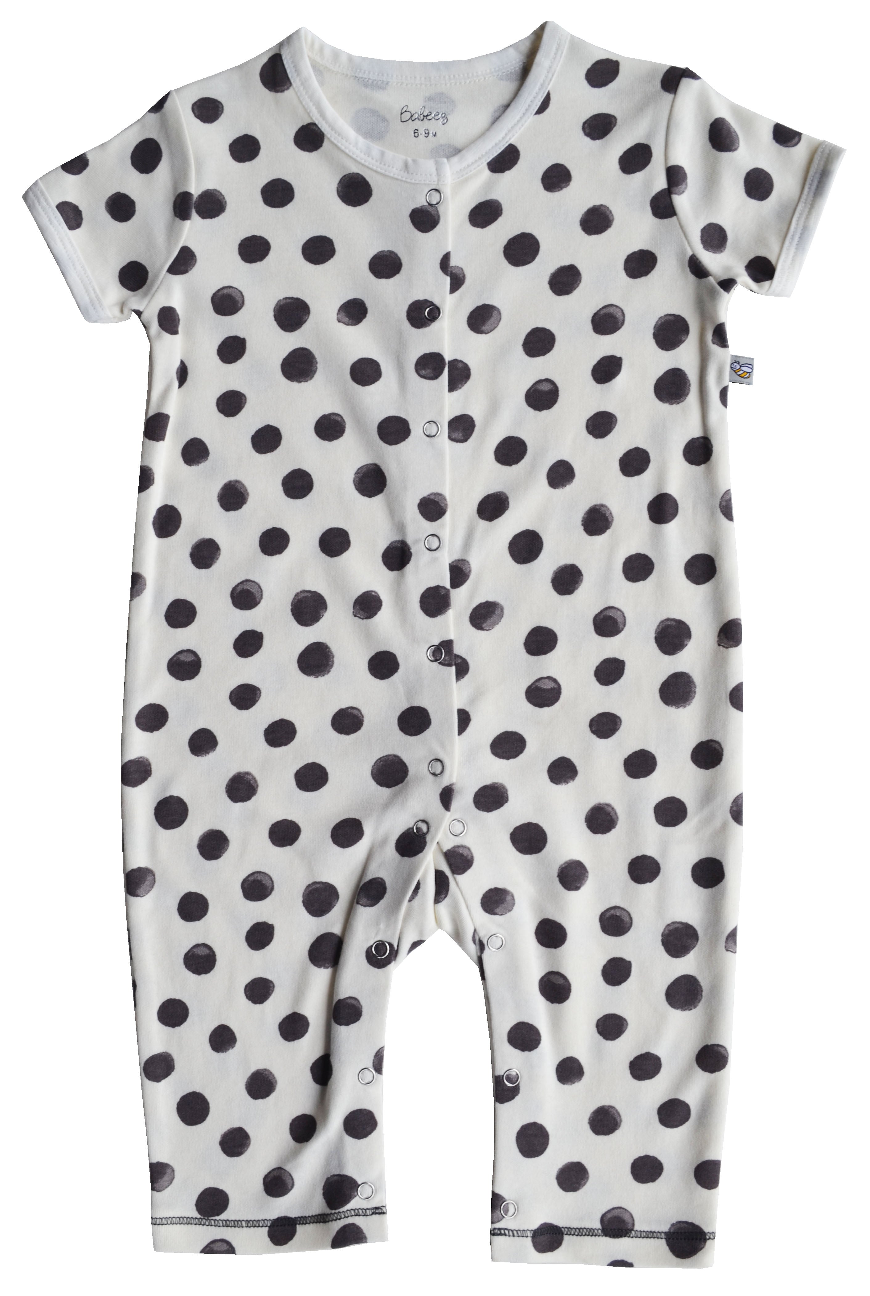 Circle Print White Short Romper