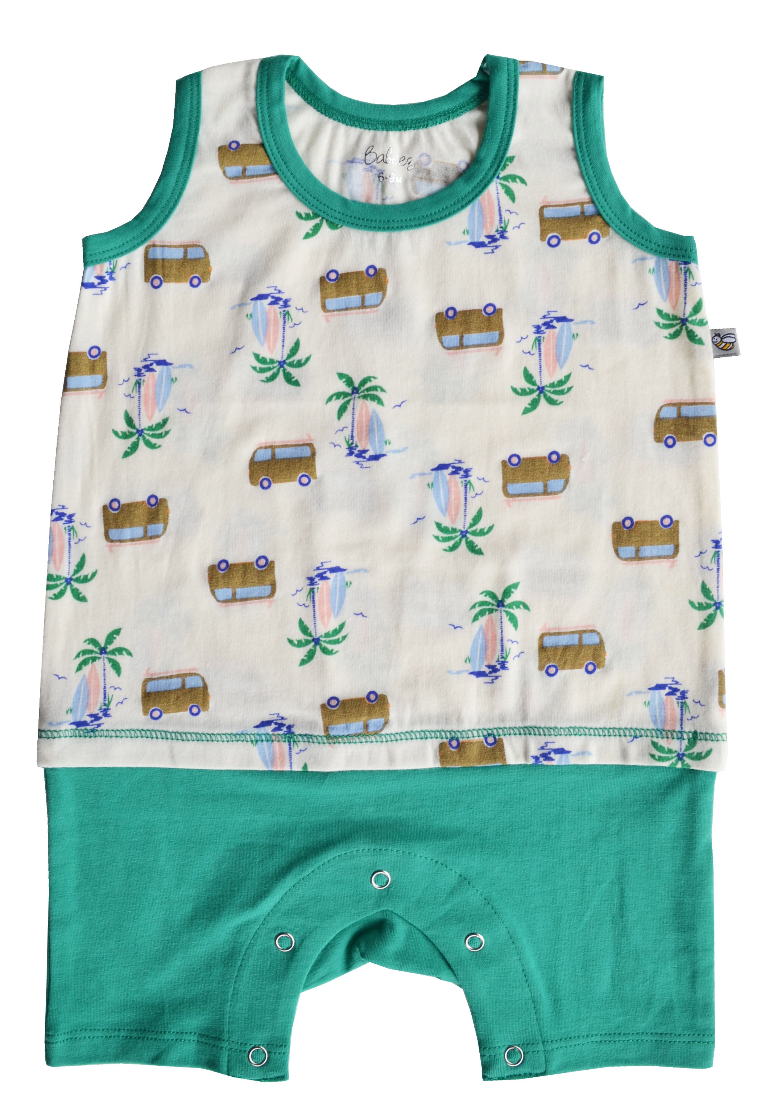 Bus Print Short Romper