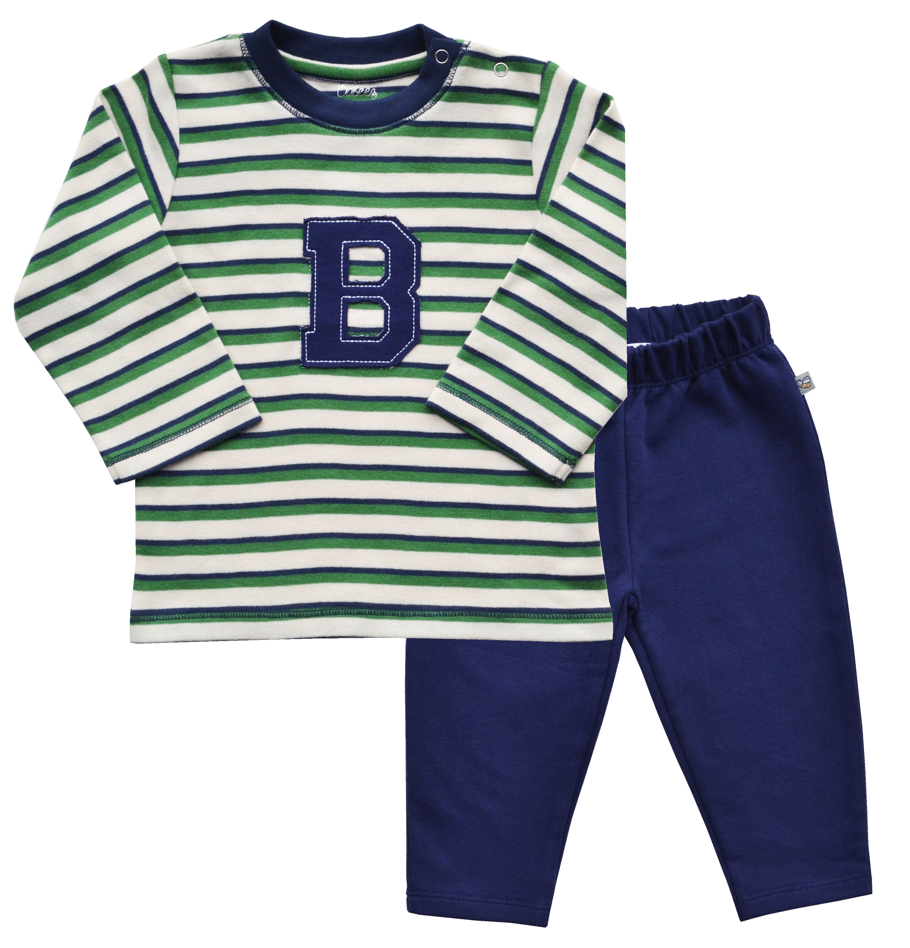 Striped Top Navy Pant Set