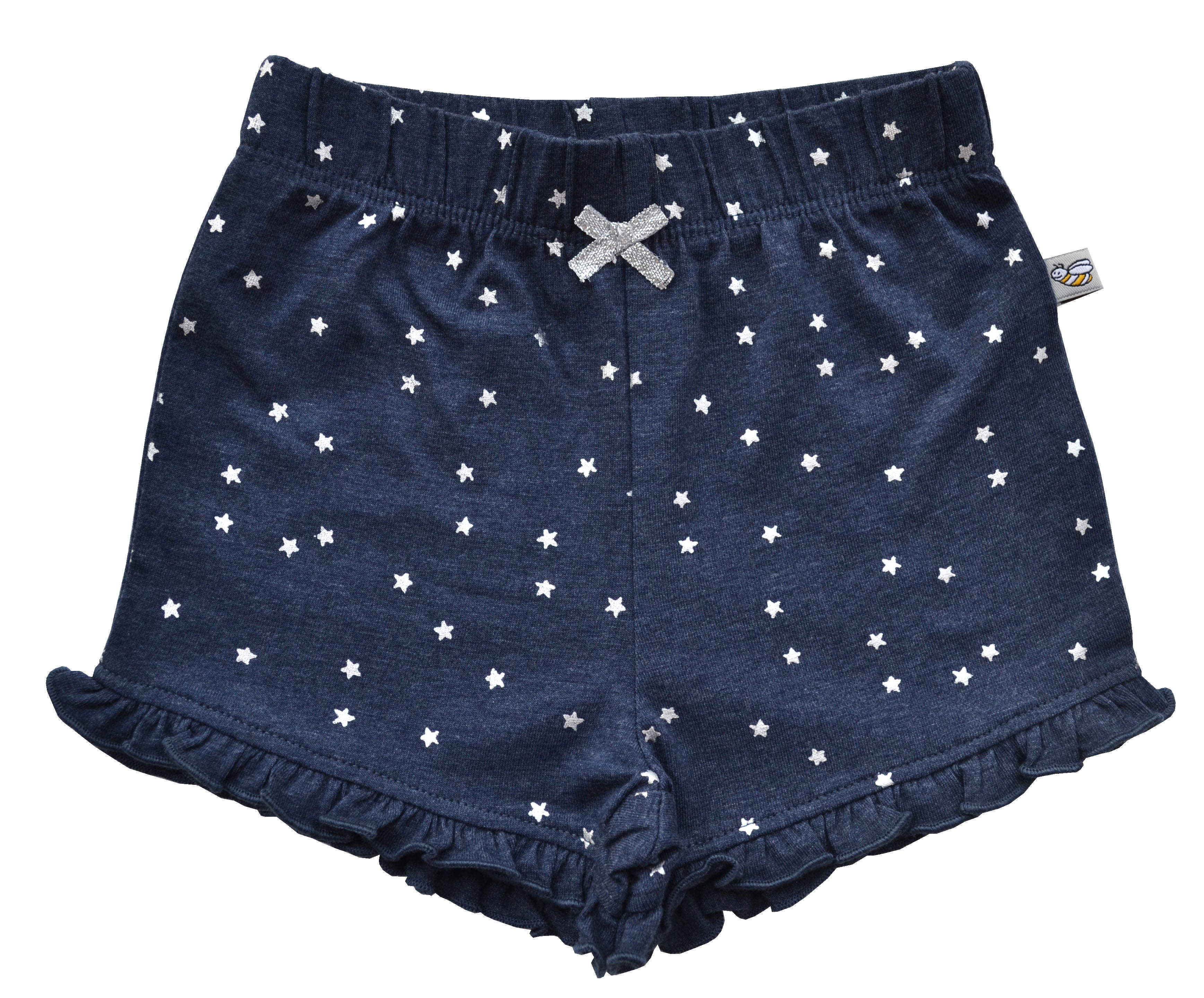 Star Print Denim Look Shorts