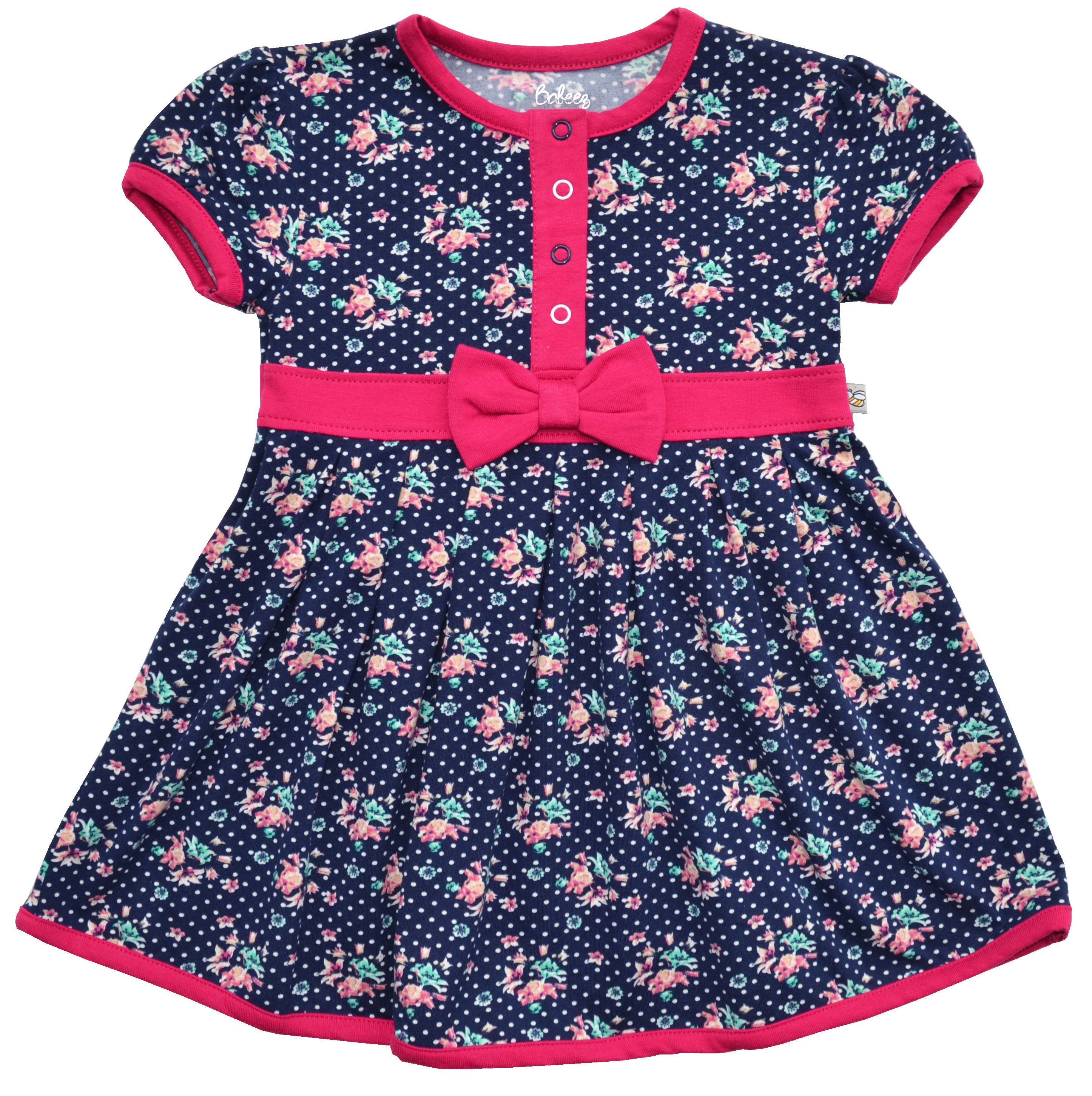 Navy Dress with Bow