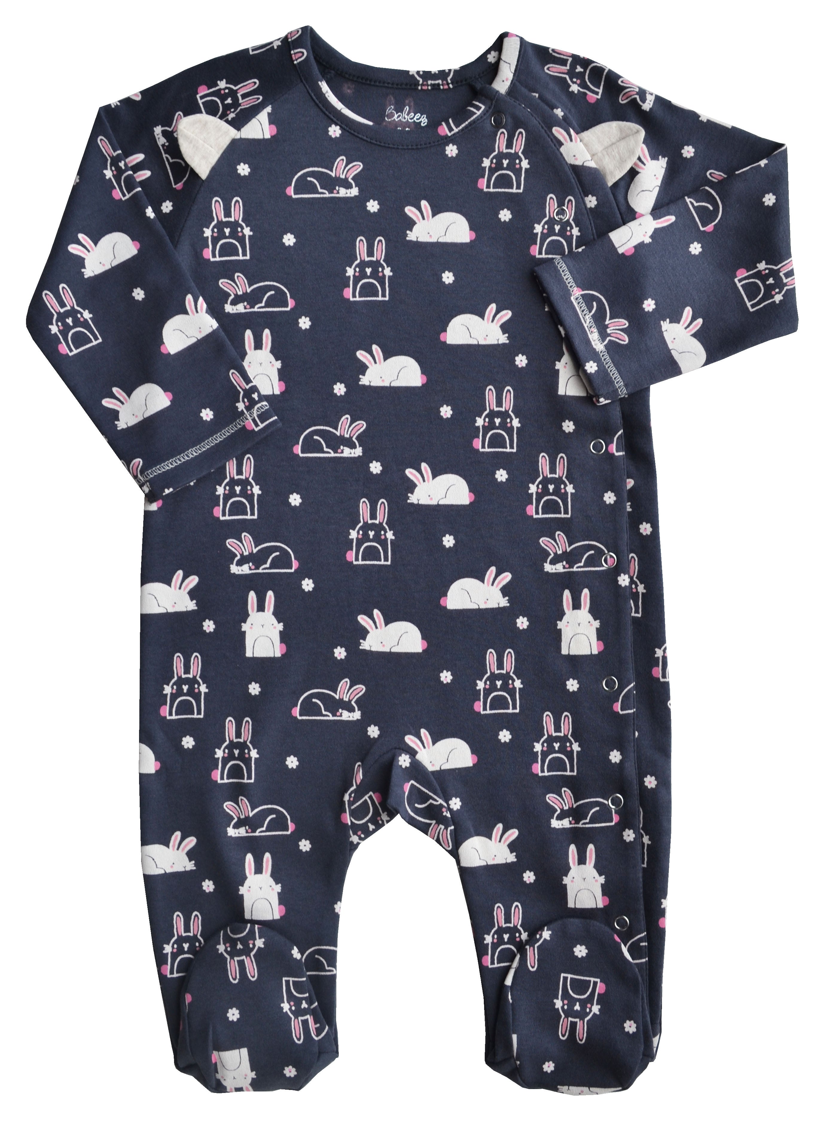 Rabbit Print Navy Full Sleeper
