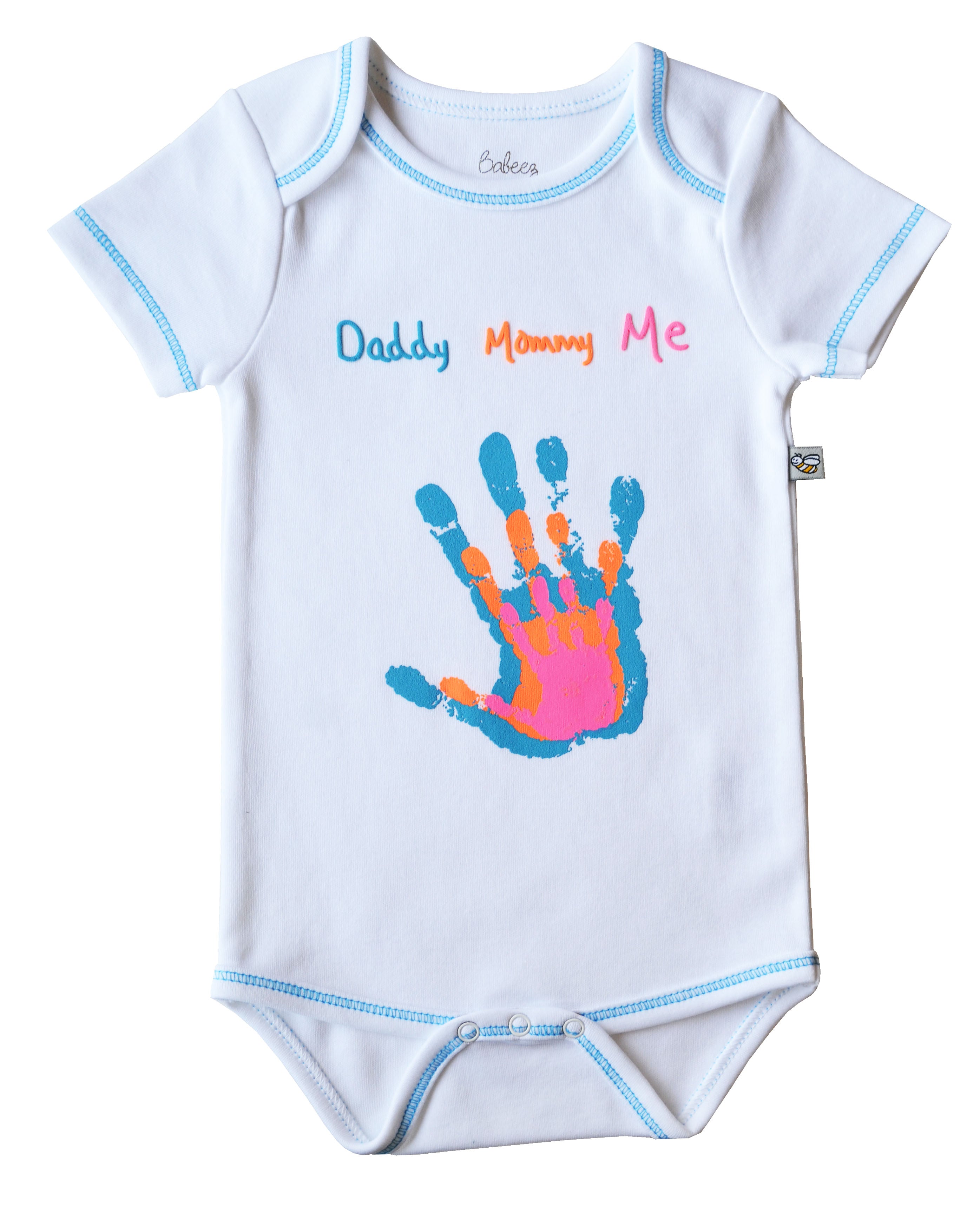 Hand Print White Short Romper