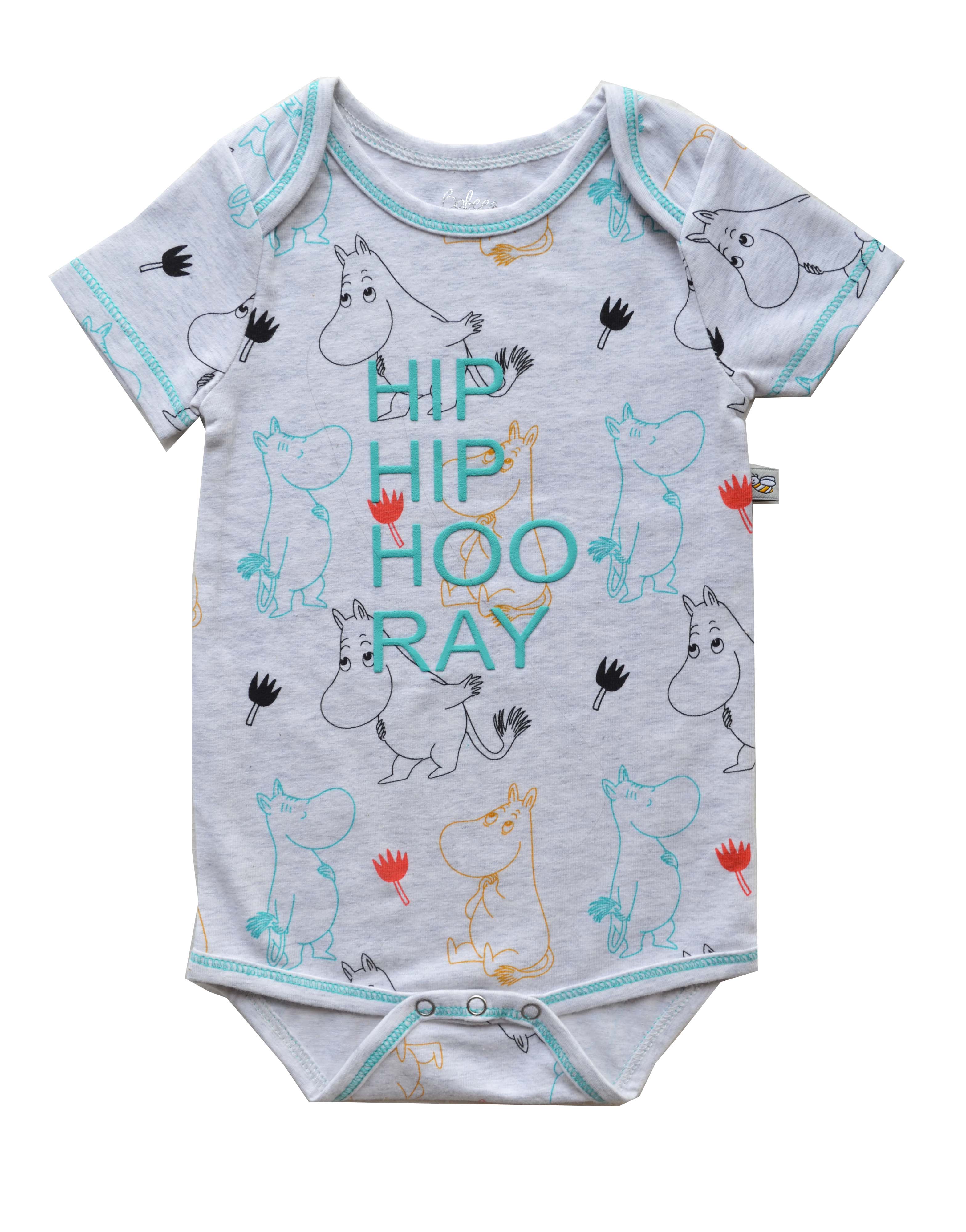 Hippo Print Grey Short Romper