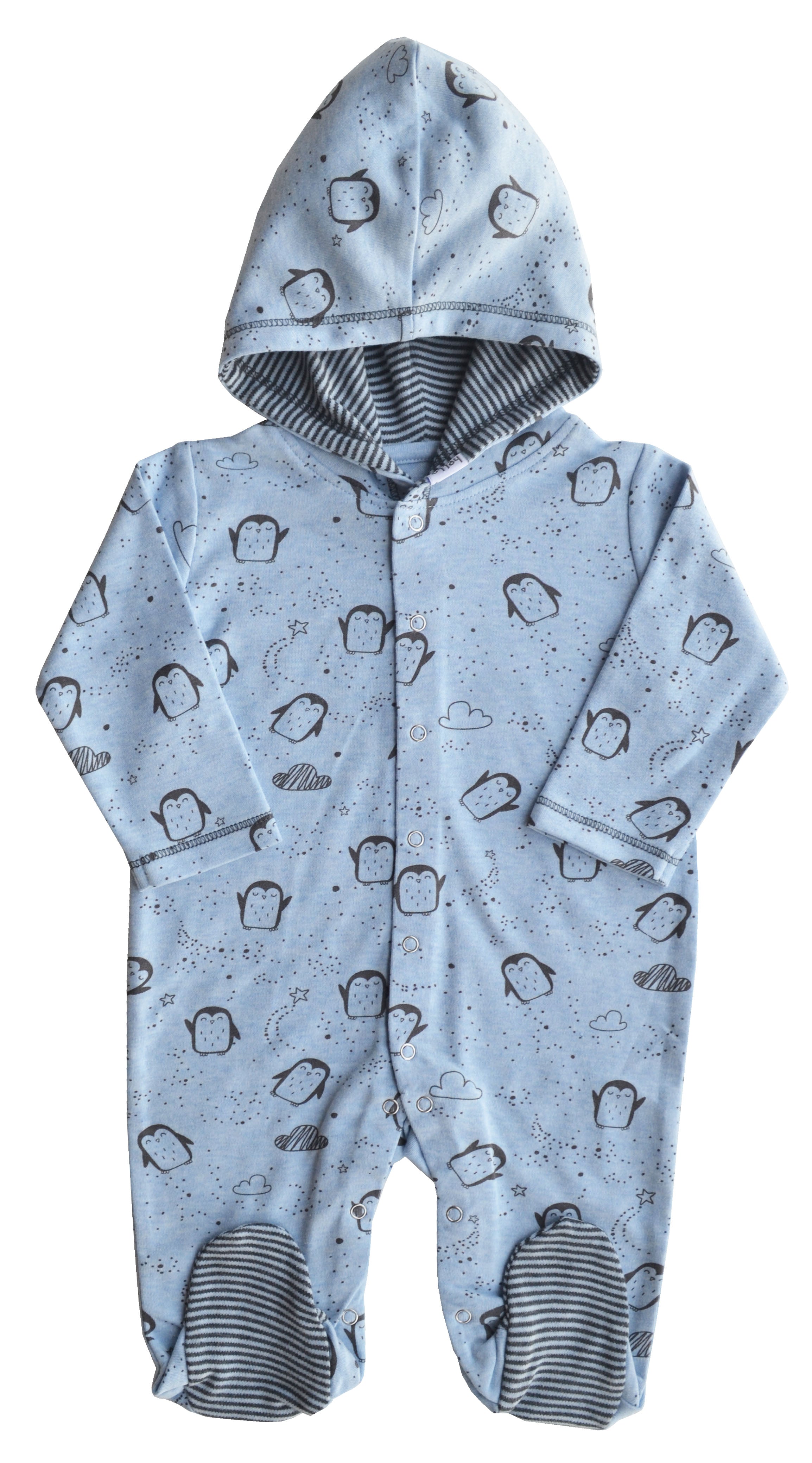Penguin Print Blue Full Romper