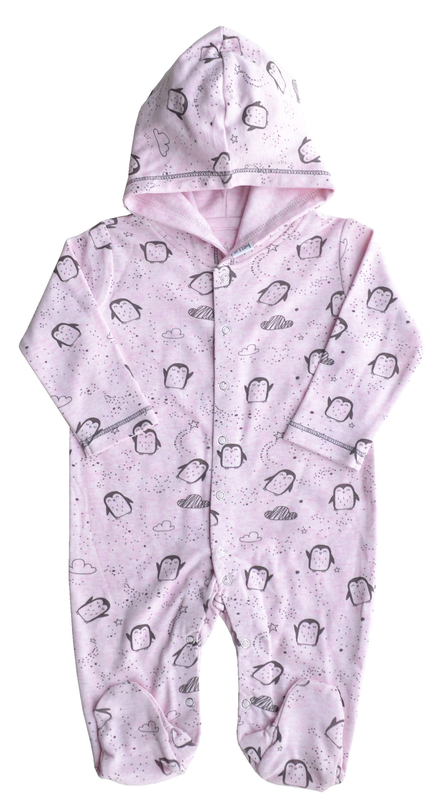 Penguin Print Pink Full Romper