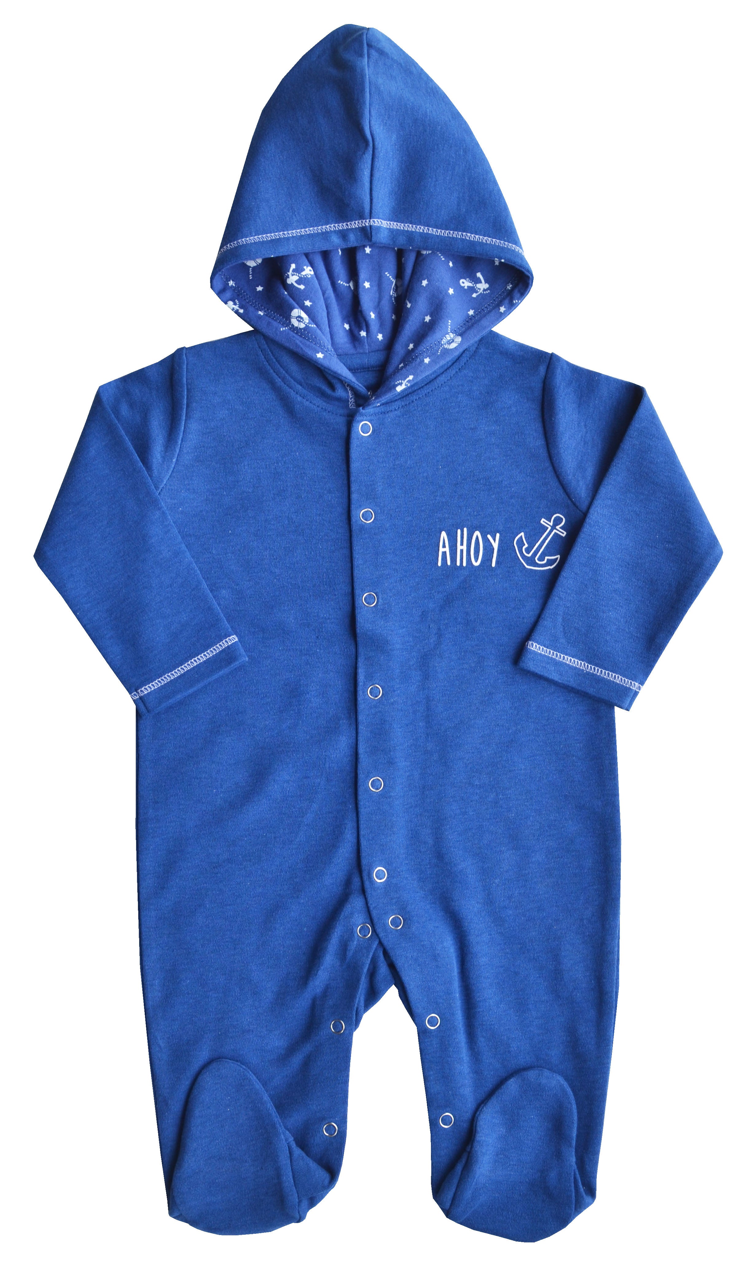 Ahoy Print Blue Full Romper