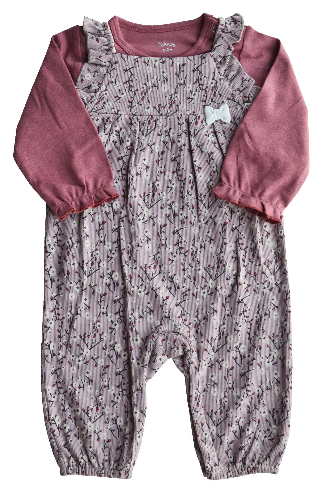 Purple and Pink Bow Romper Set