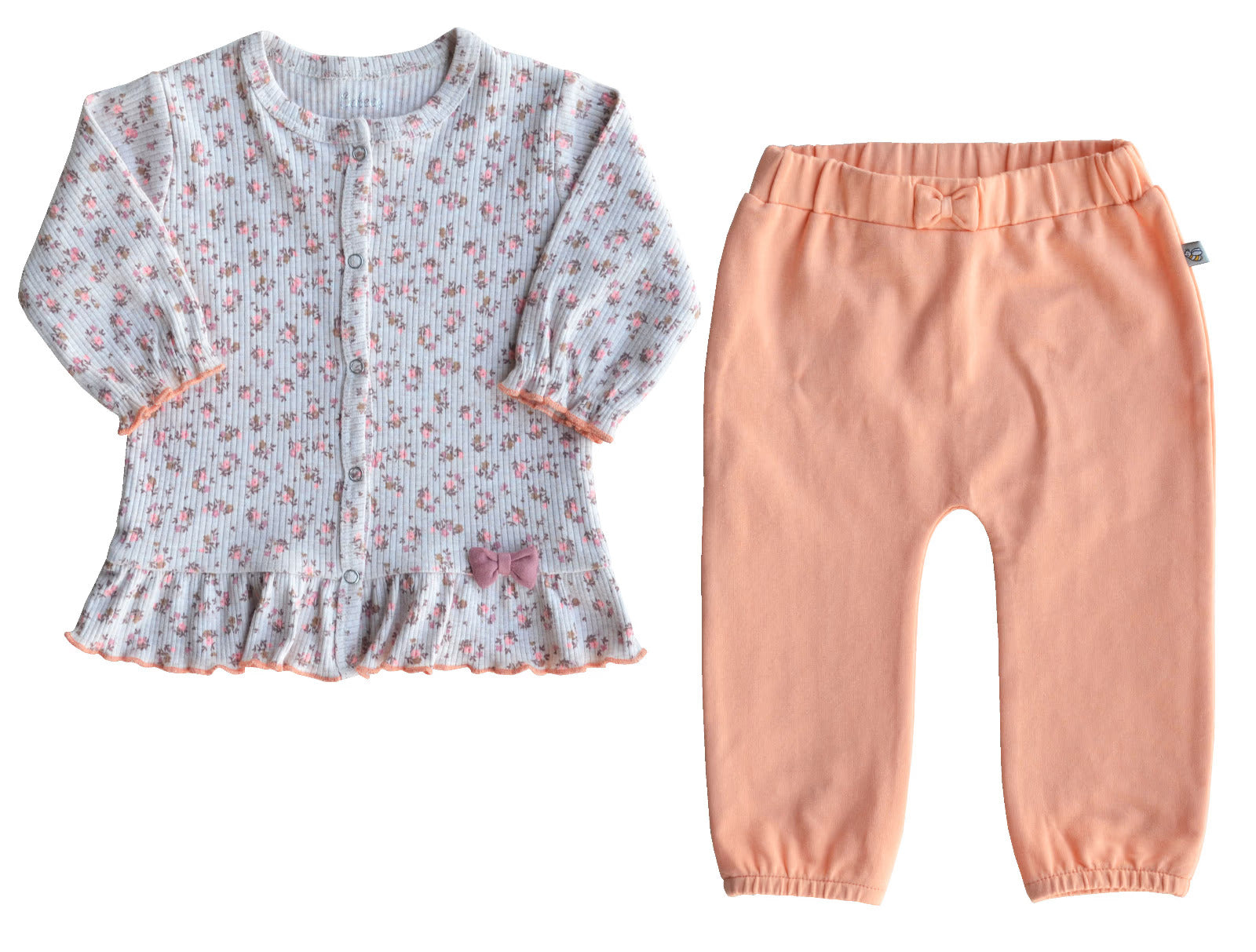 Flower Print Top and orange Pyjama Set