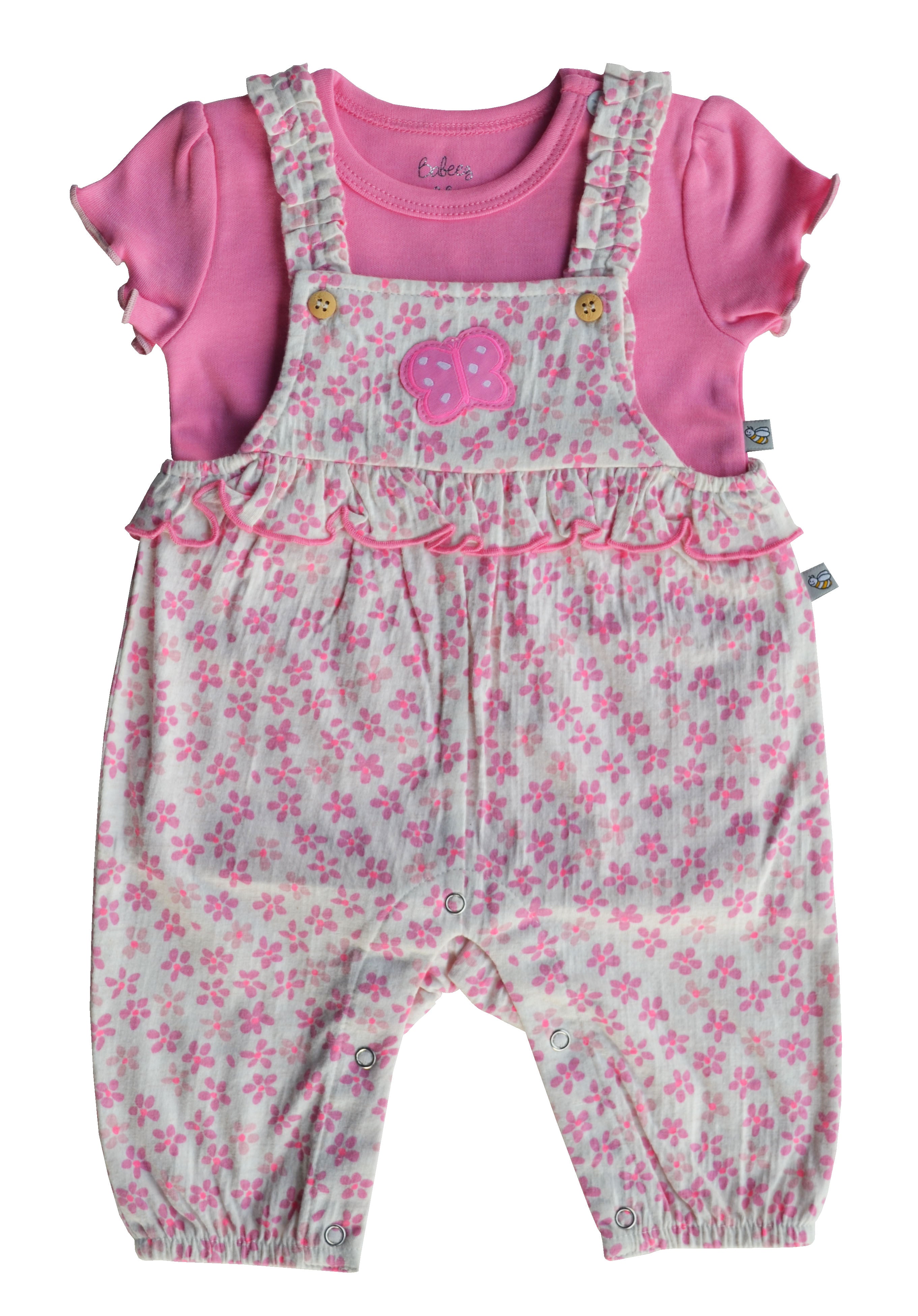 Pink Floral Romper Set
