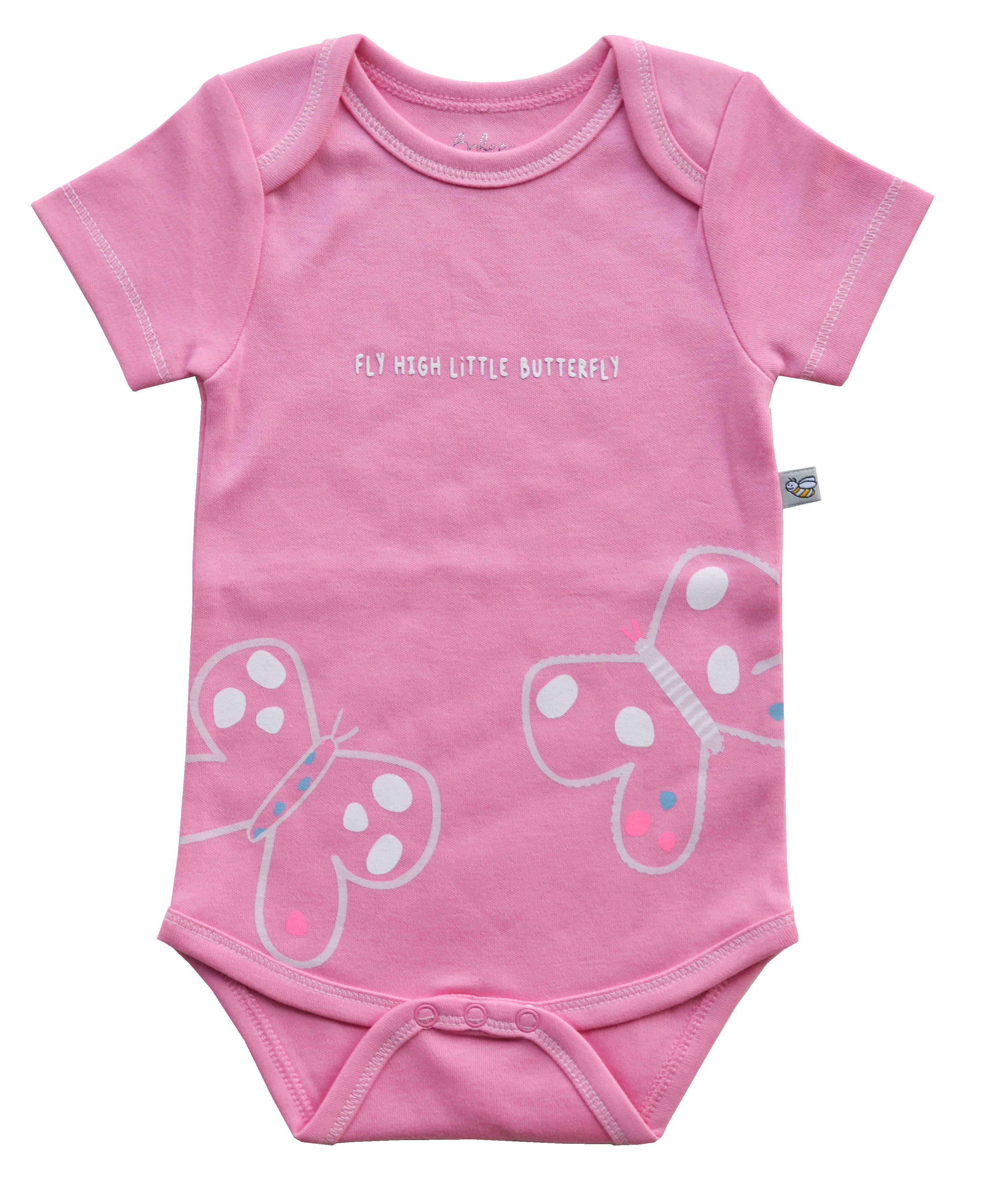 Butterfly Print Pink Short Romper