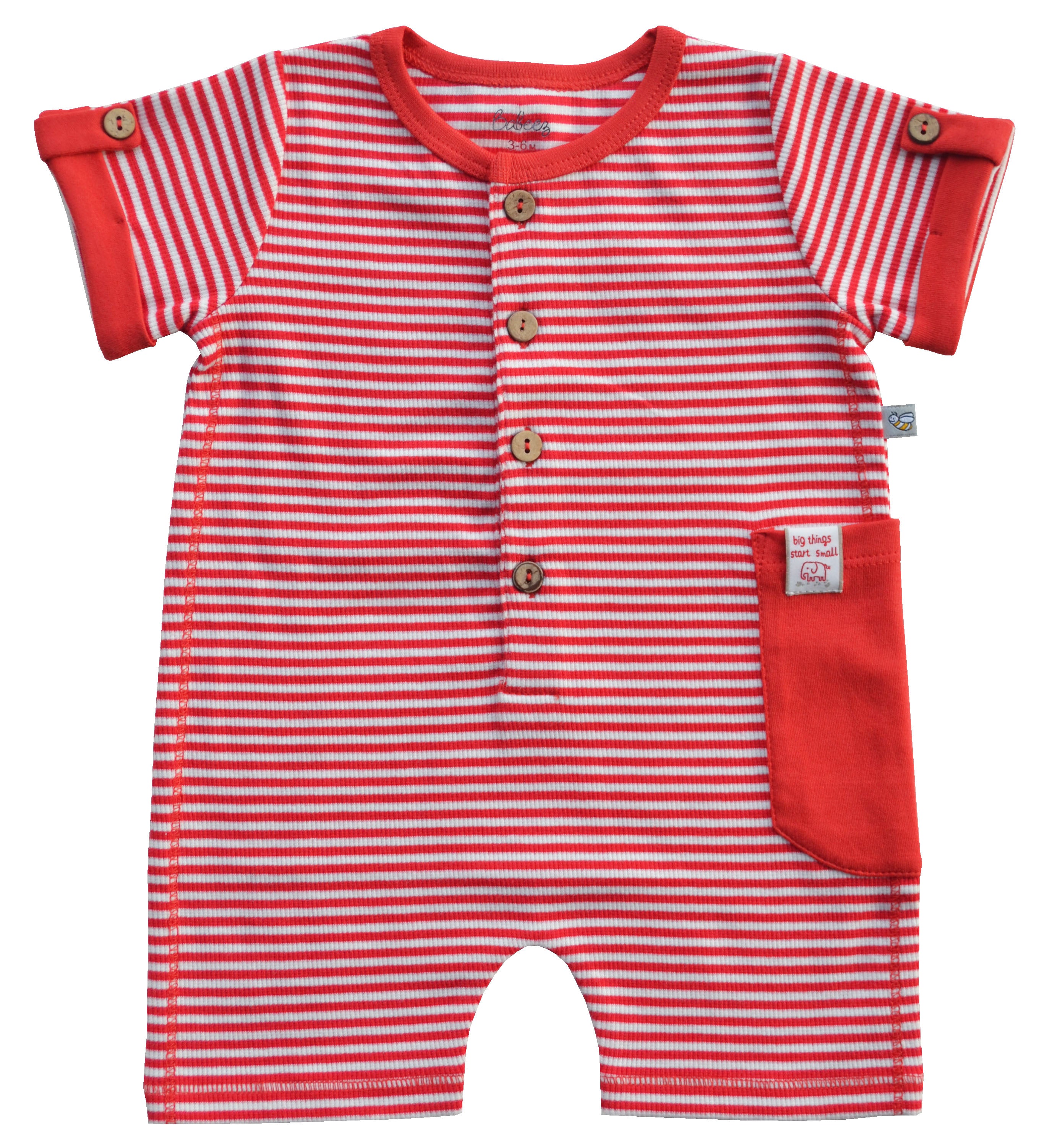 Red Striped Short Romper