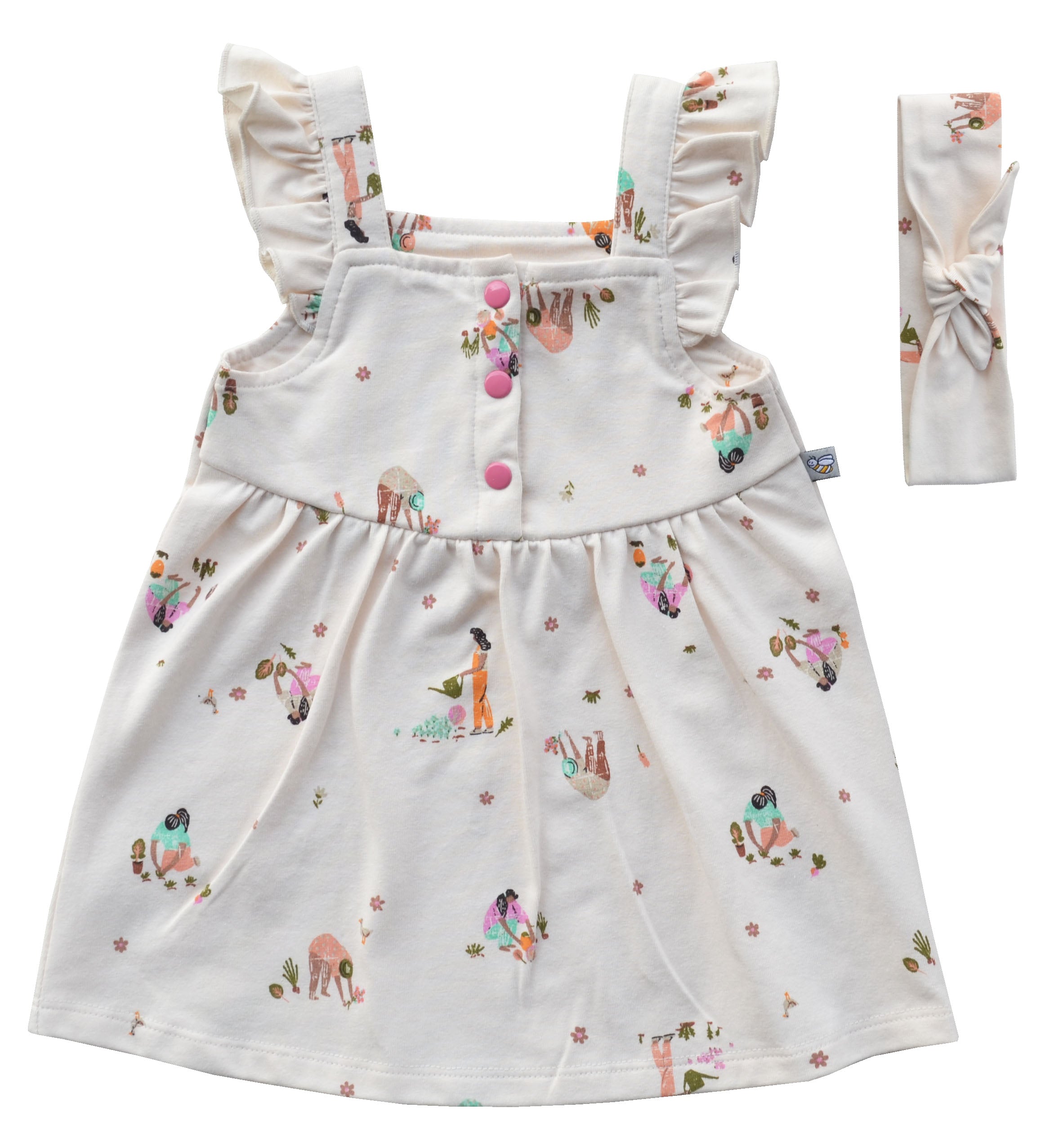 Cream Dress Headband Set