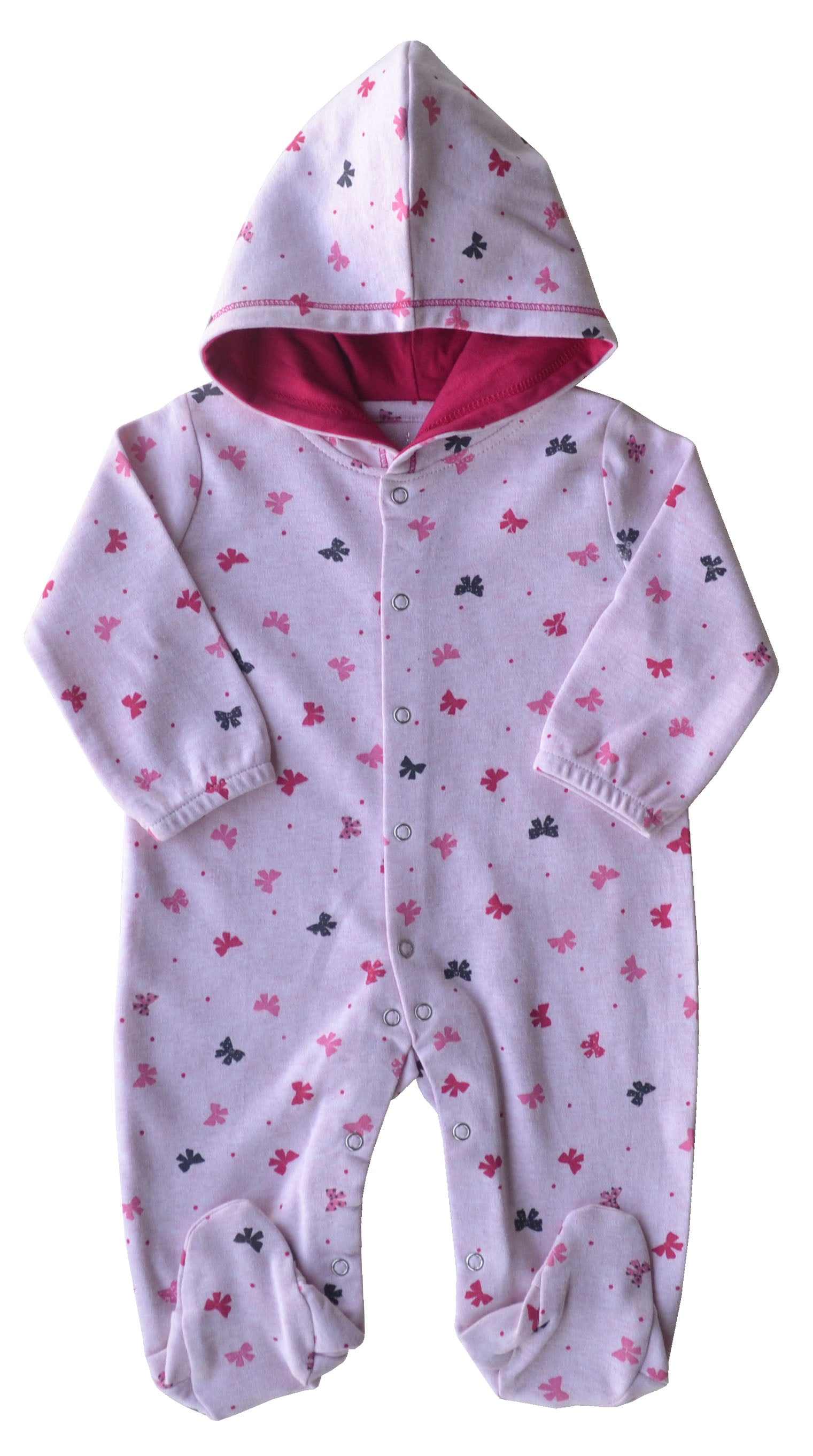 Bow Print Pink Hoody Sleeper