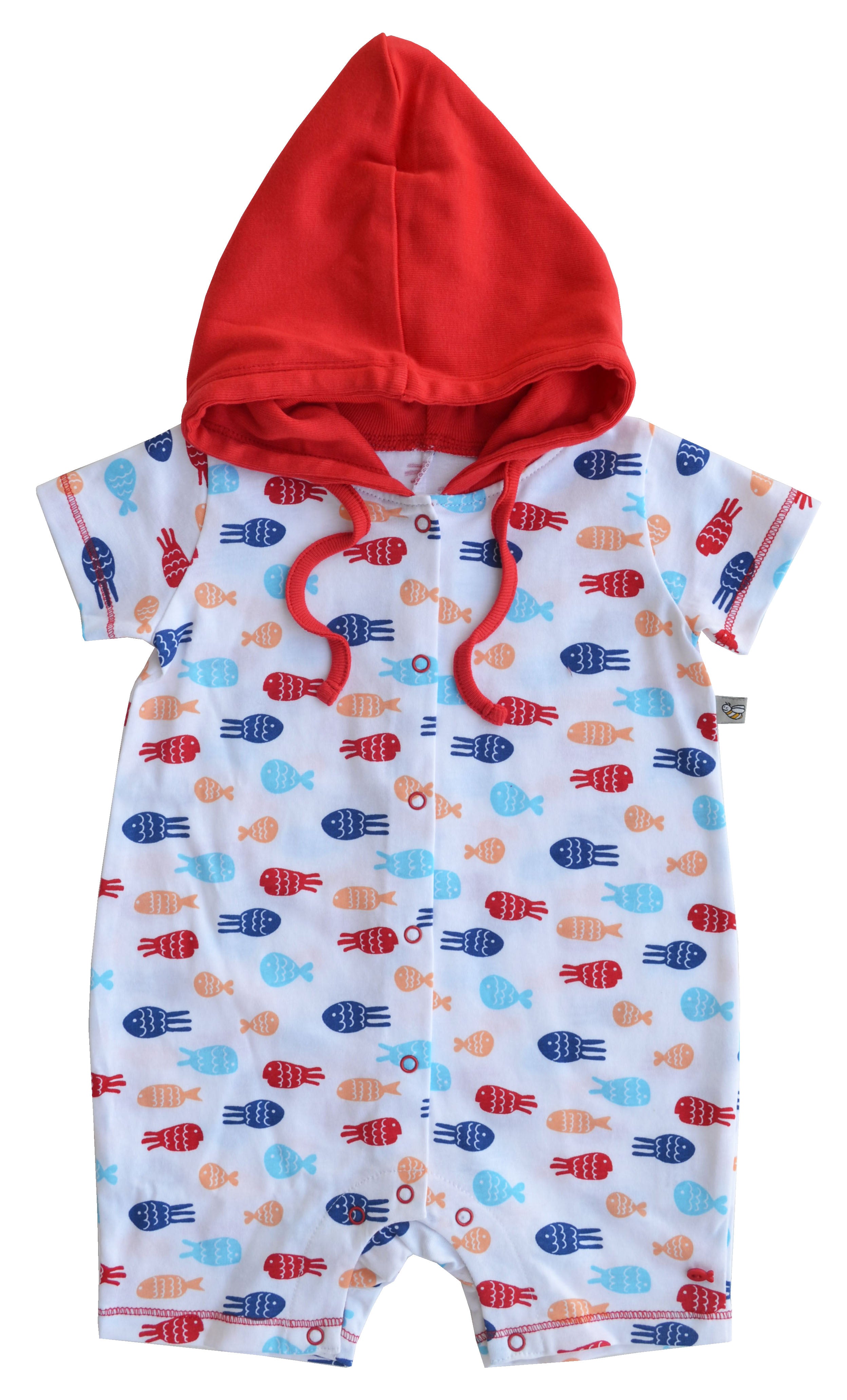Fish Print Short Romper