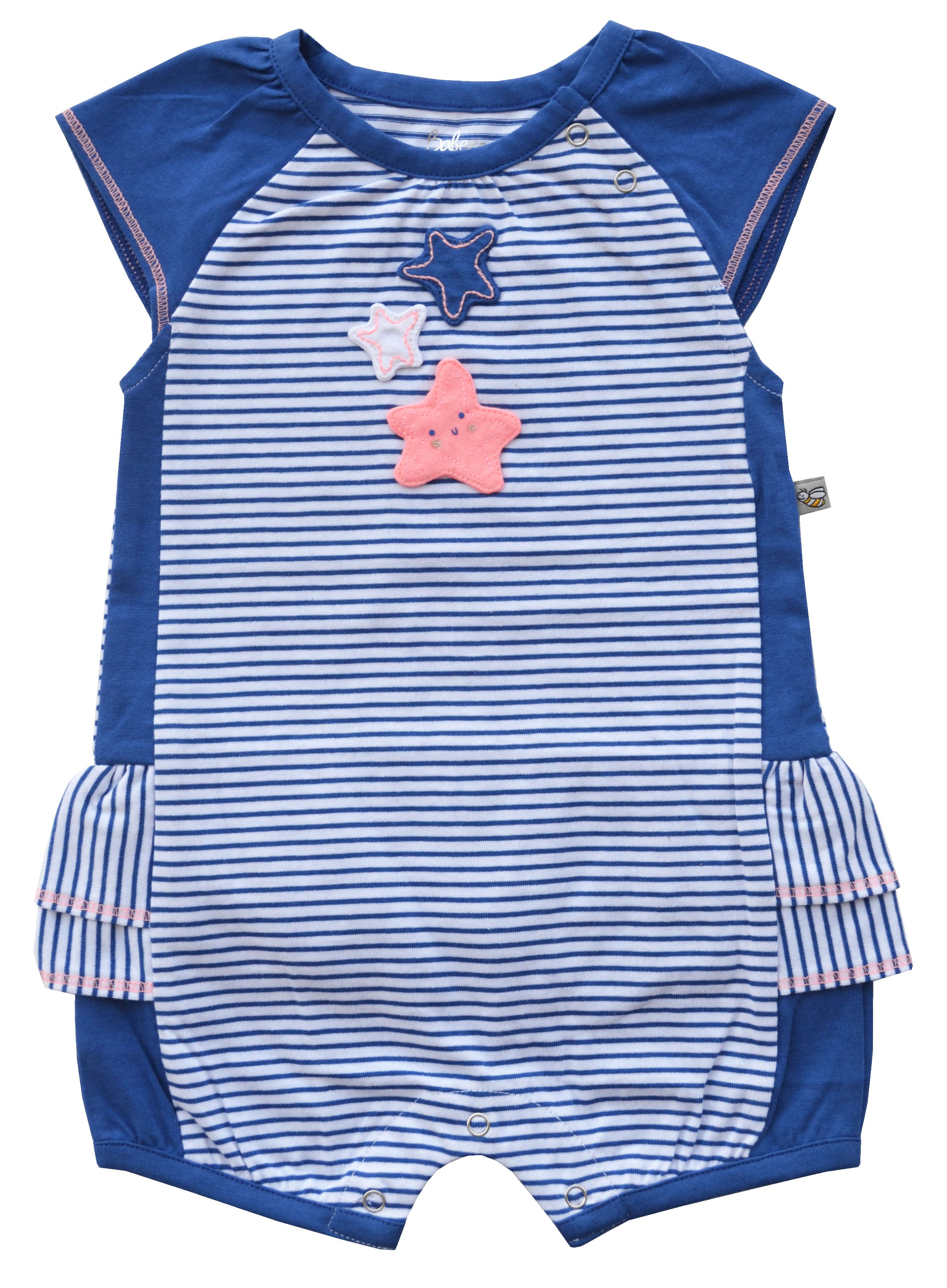 Star Applique Blue Short Romper