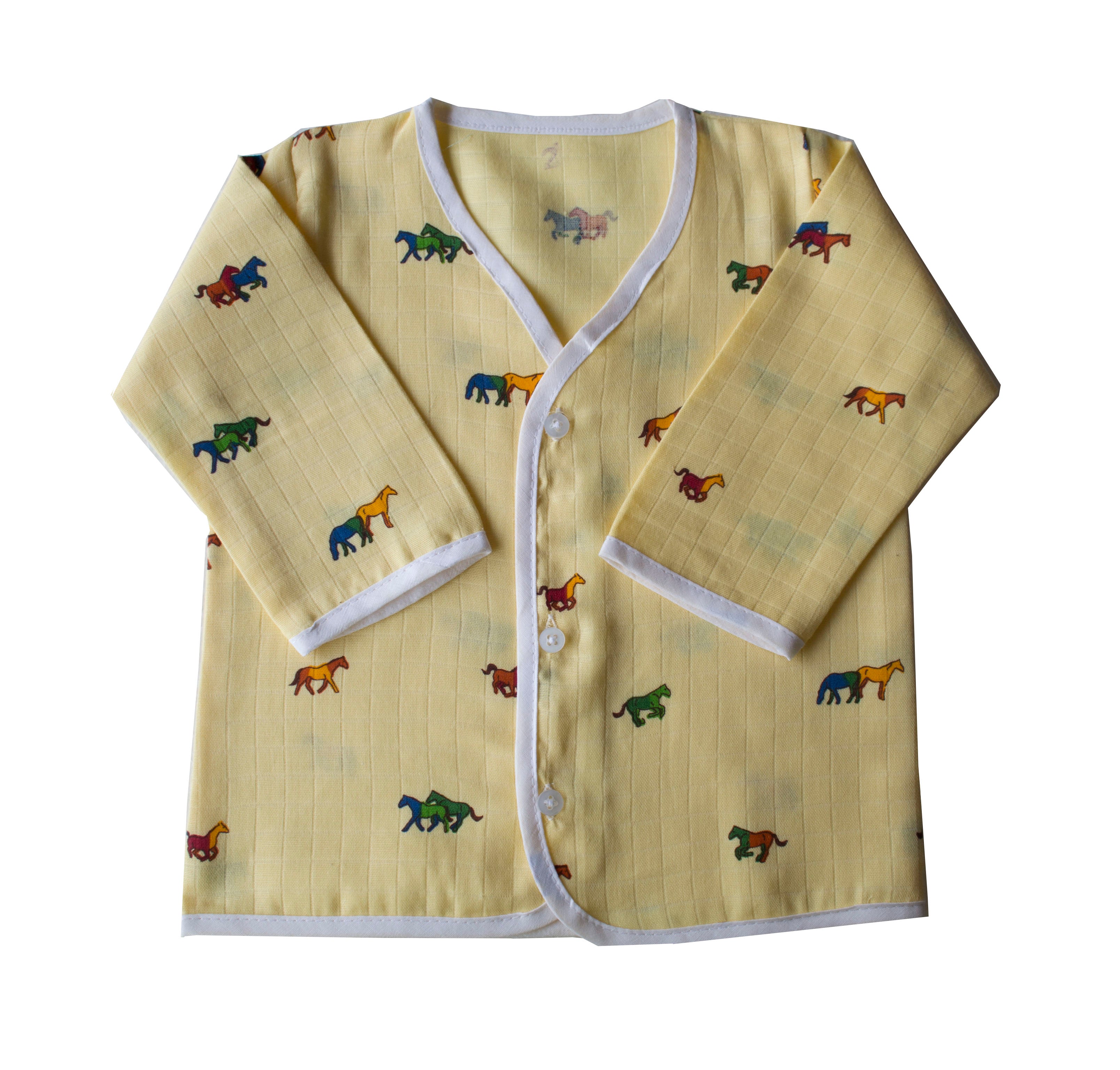 Yellow Jhabla with Horse Print