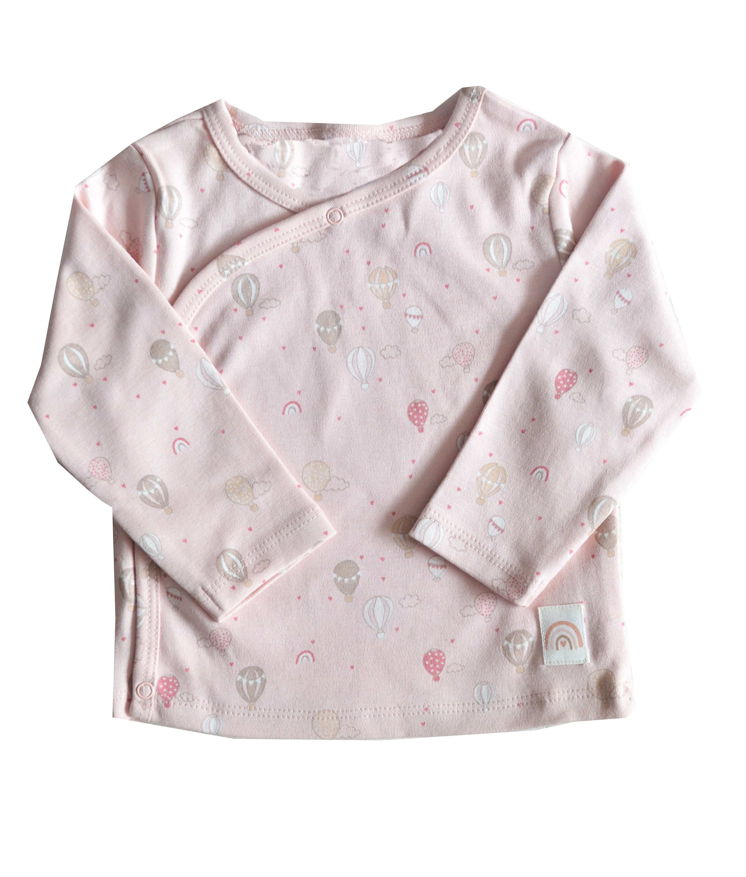 Pink Full sleeve Top with Front Open style and Parachute print