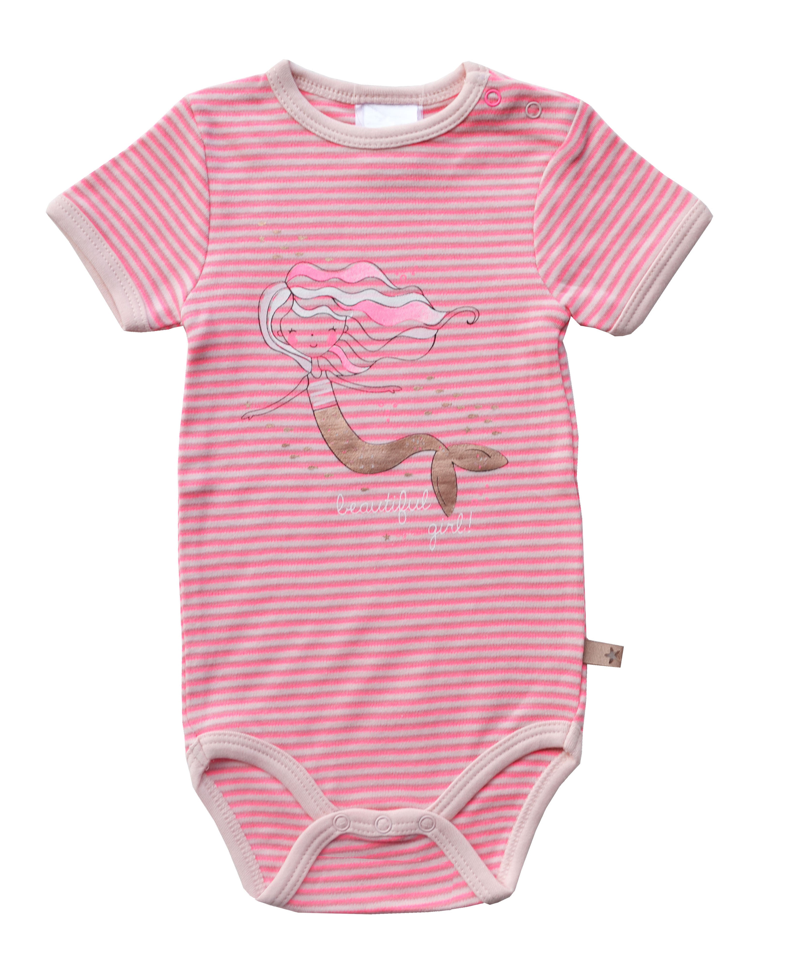 Pink Romper with Mermaid print