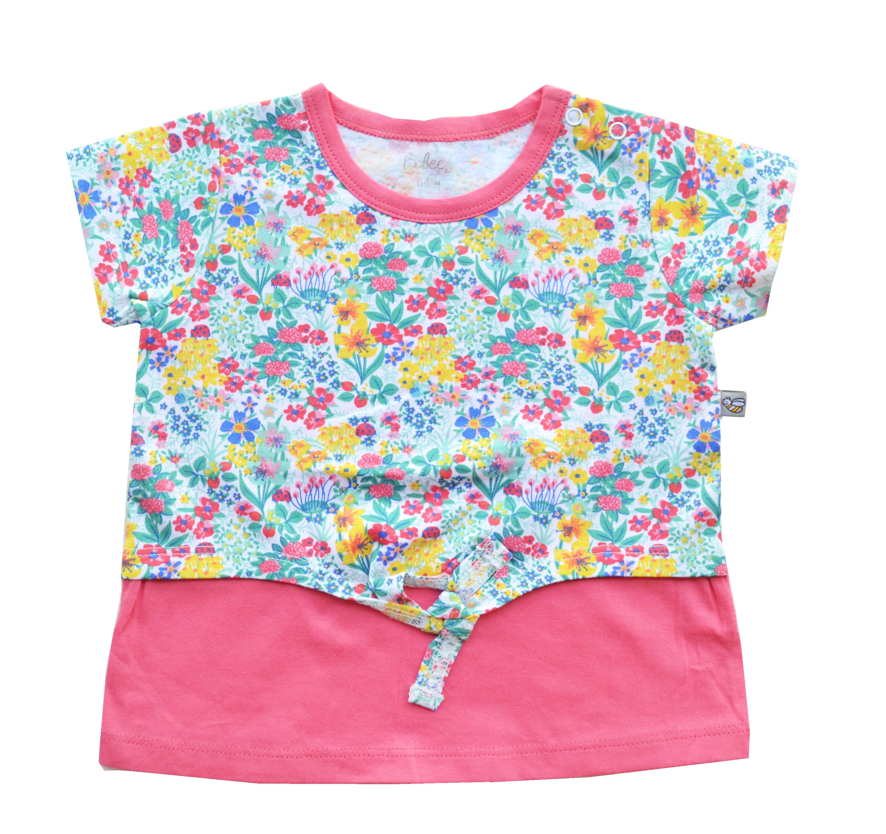 Pink Short sleeve printed Top