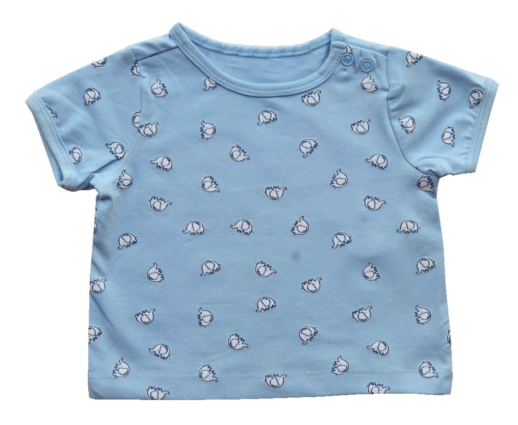 Blue Short sleeve T-shirt with Elephant print