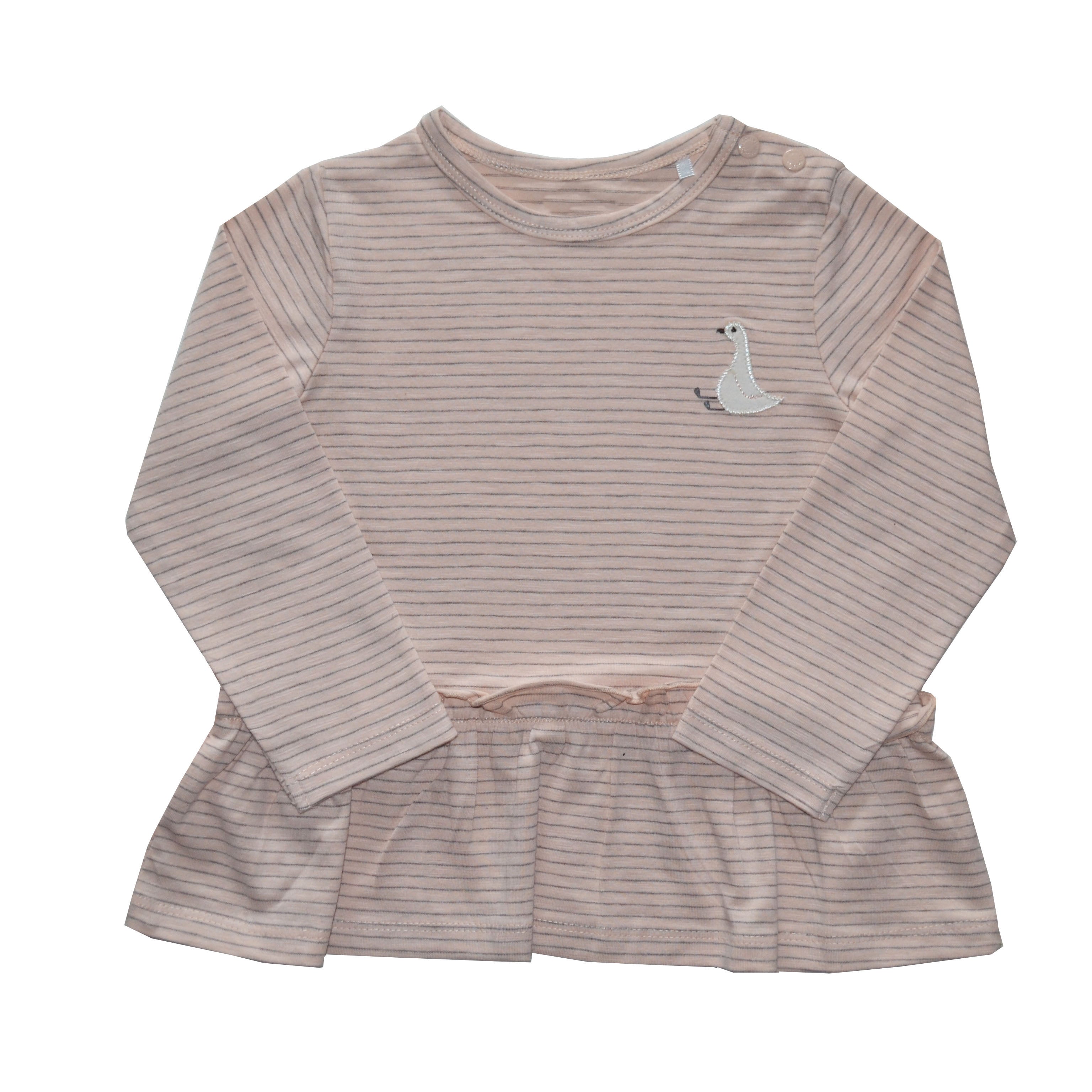 Lt.Peach Full sleeves striped Top