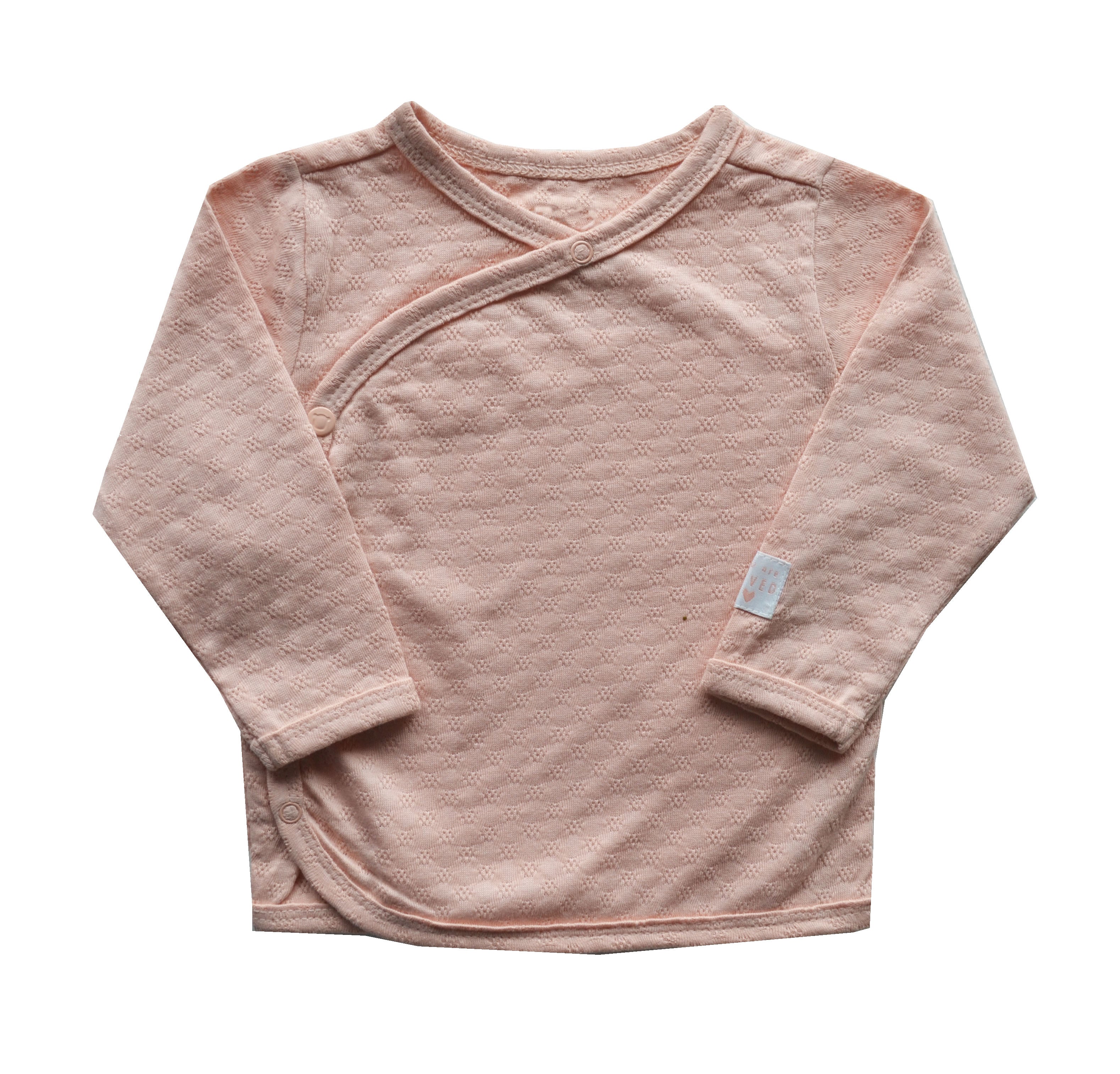 Lt.Orange Full sleeve Top with Front Open style
