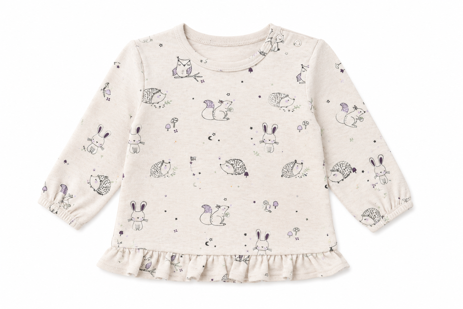 Beige Top with Squirrel Print