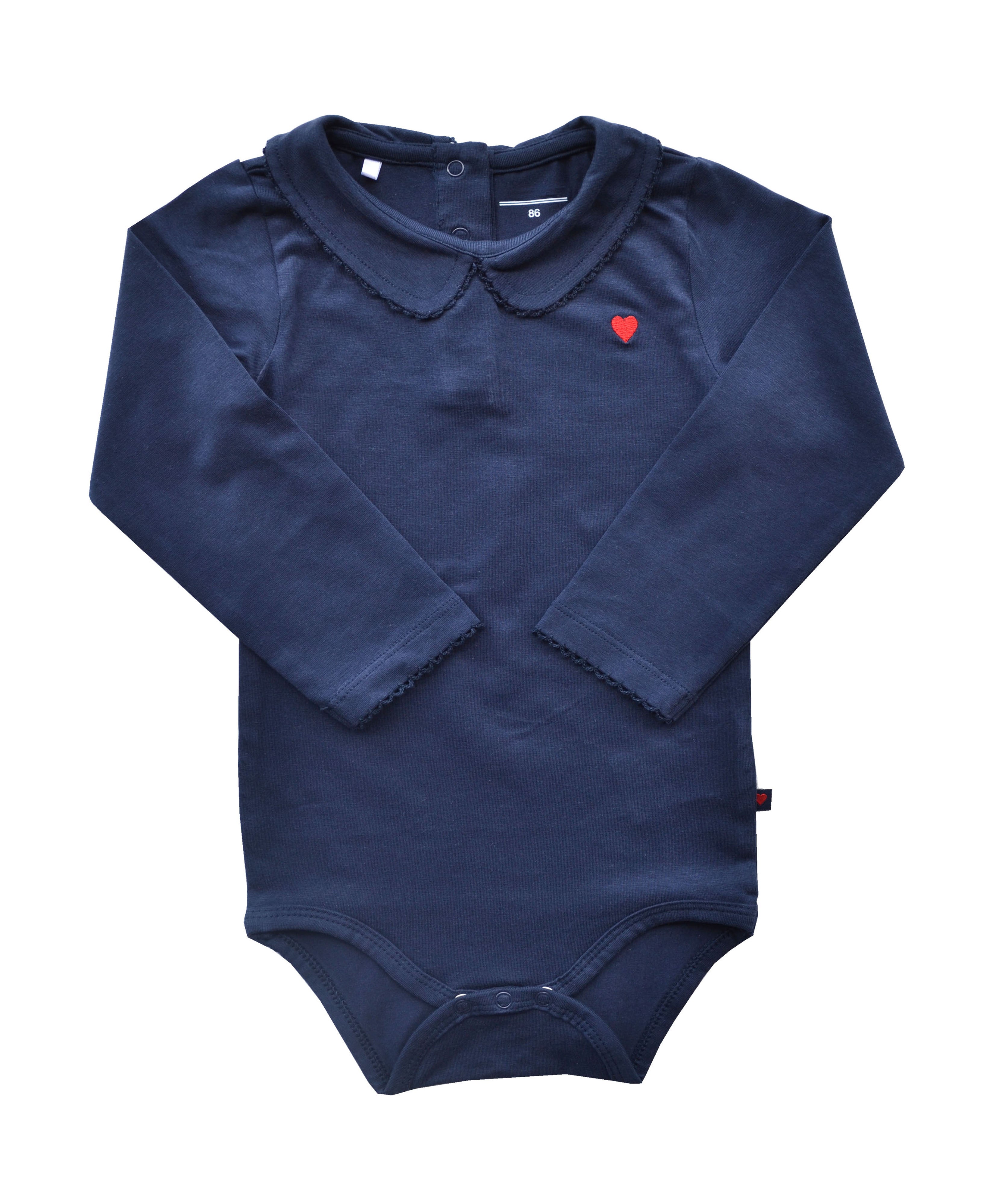 Navy Full sleeves Romper with Collar