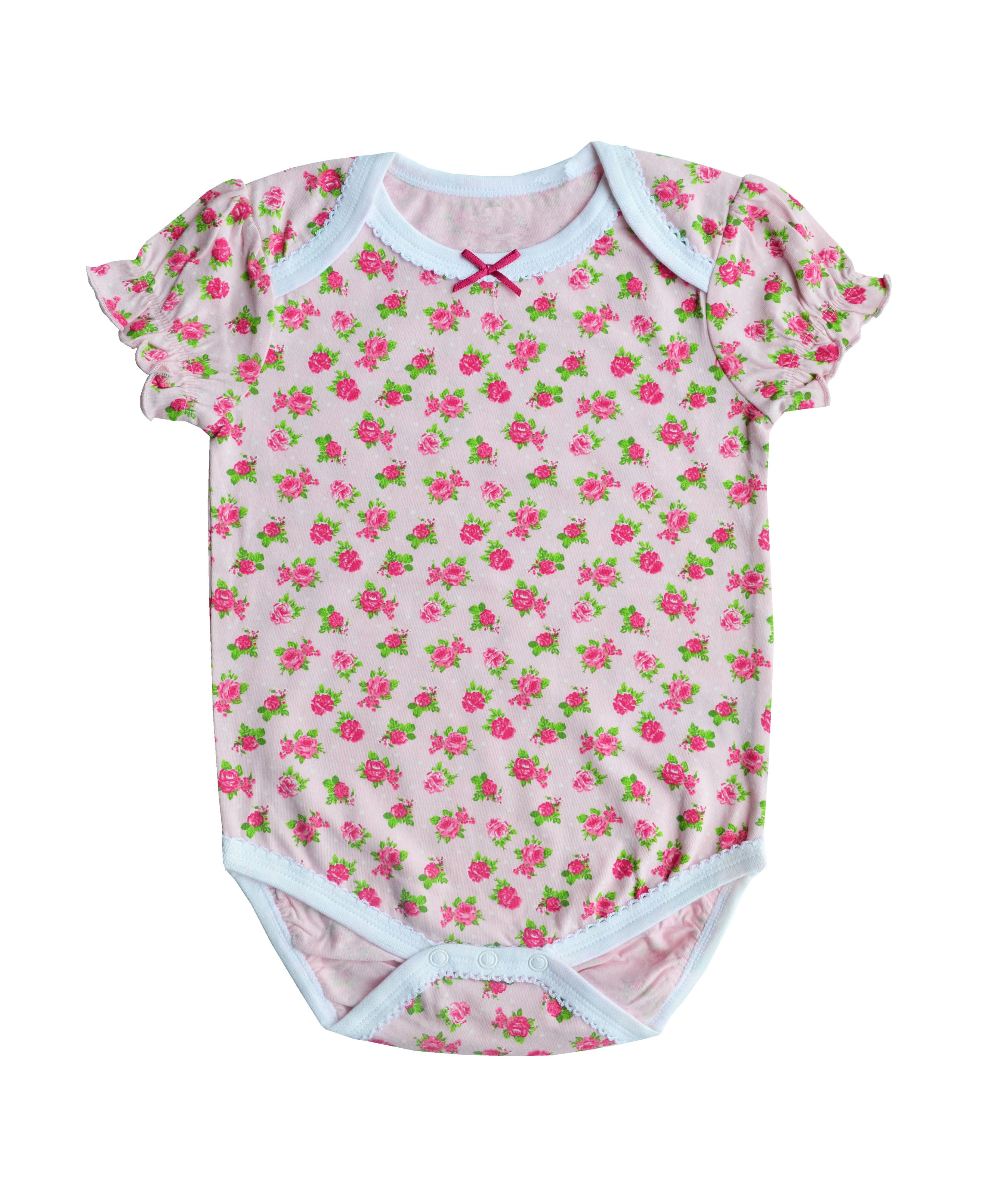 Pink Romper with Rose print