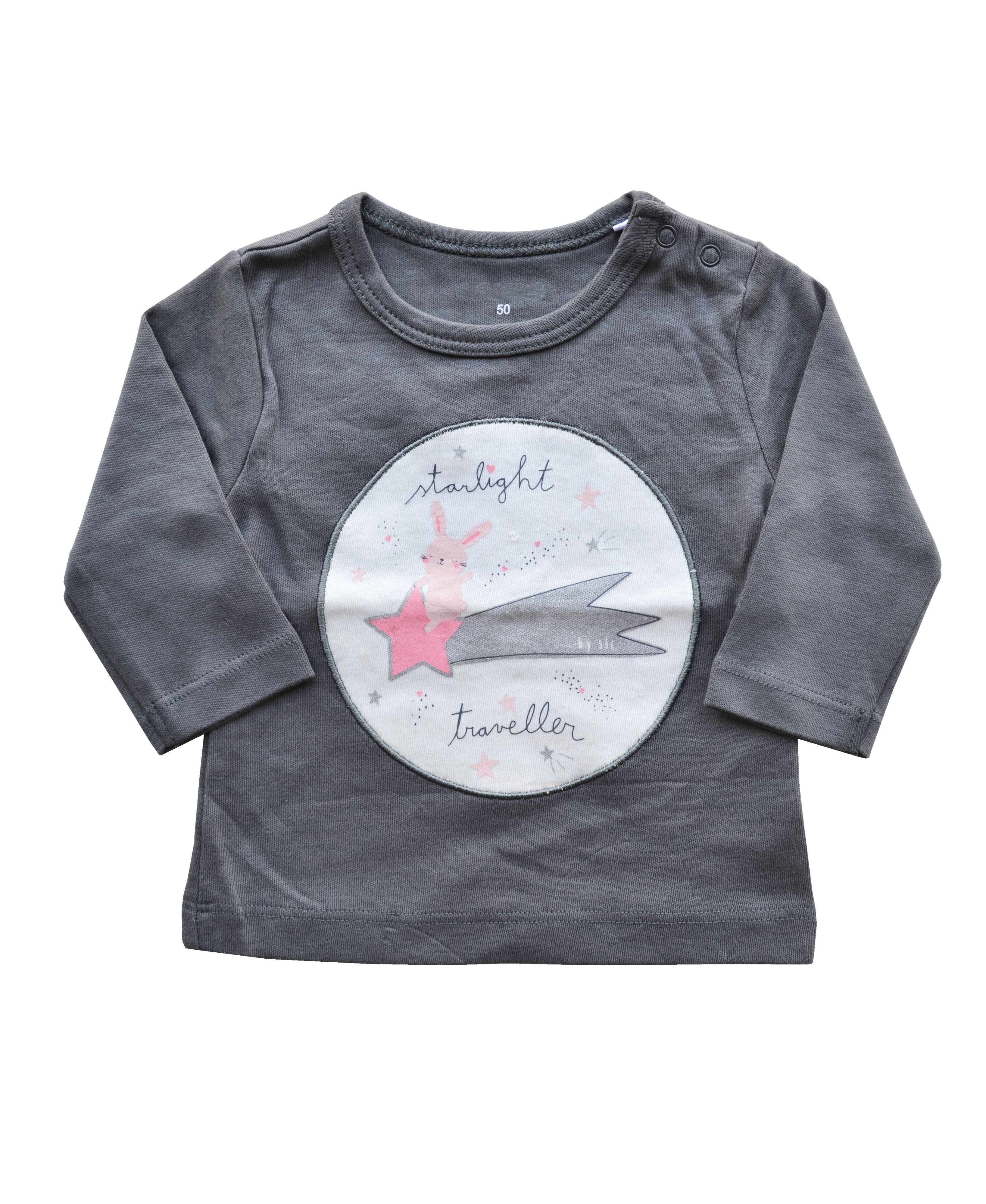 Grey Full Sleeve Top with Print