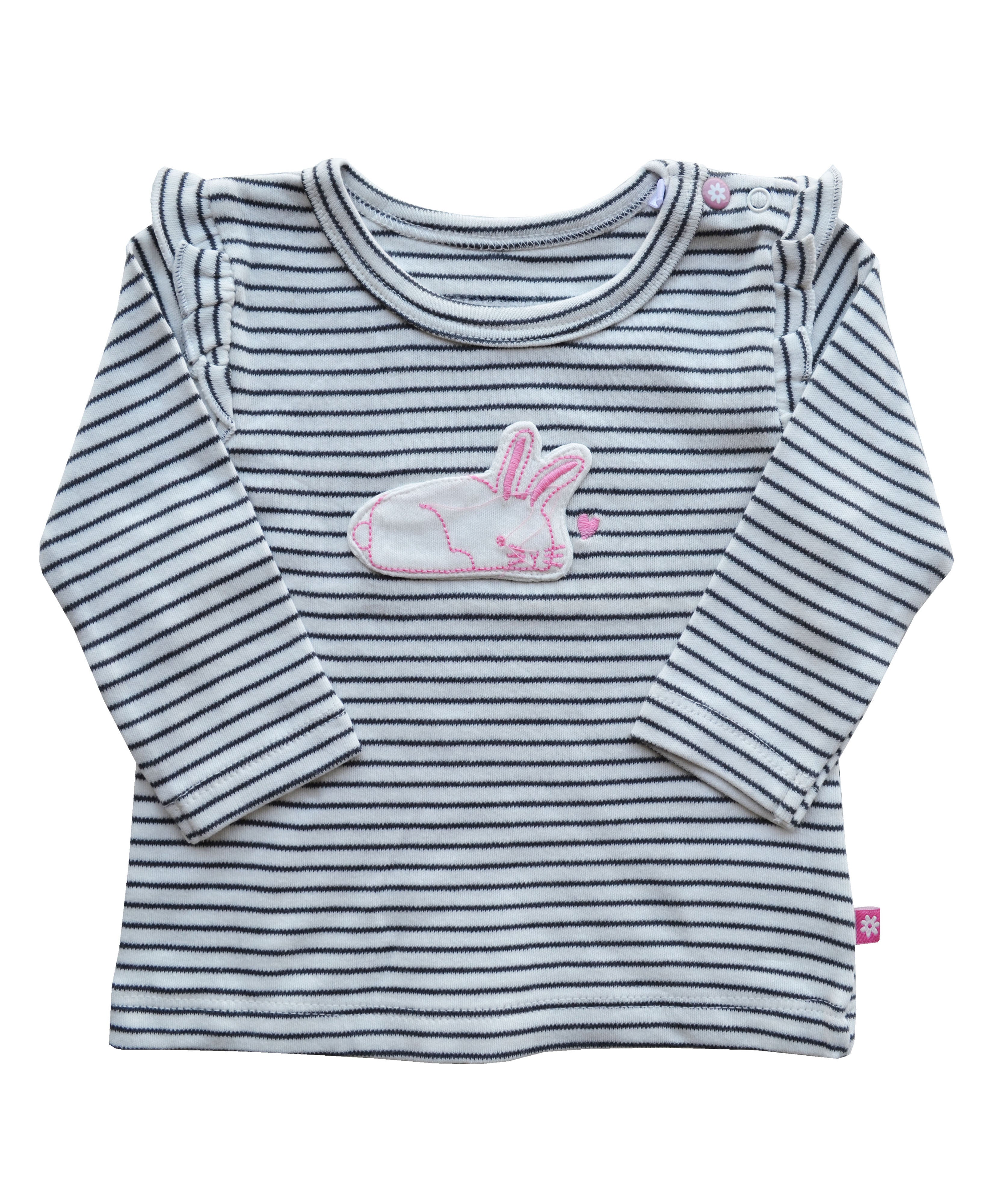 Black & White Striped Full sleeve Top with Rabbit