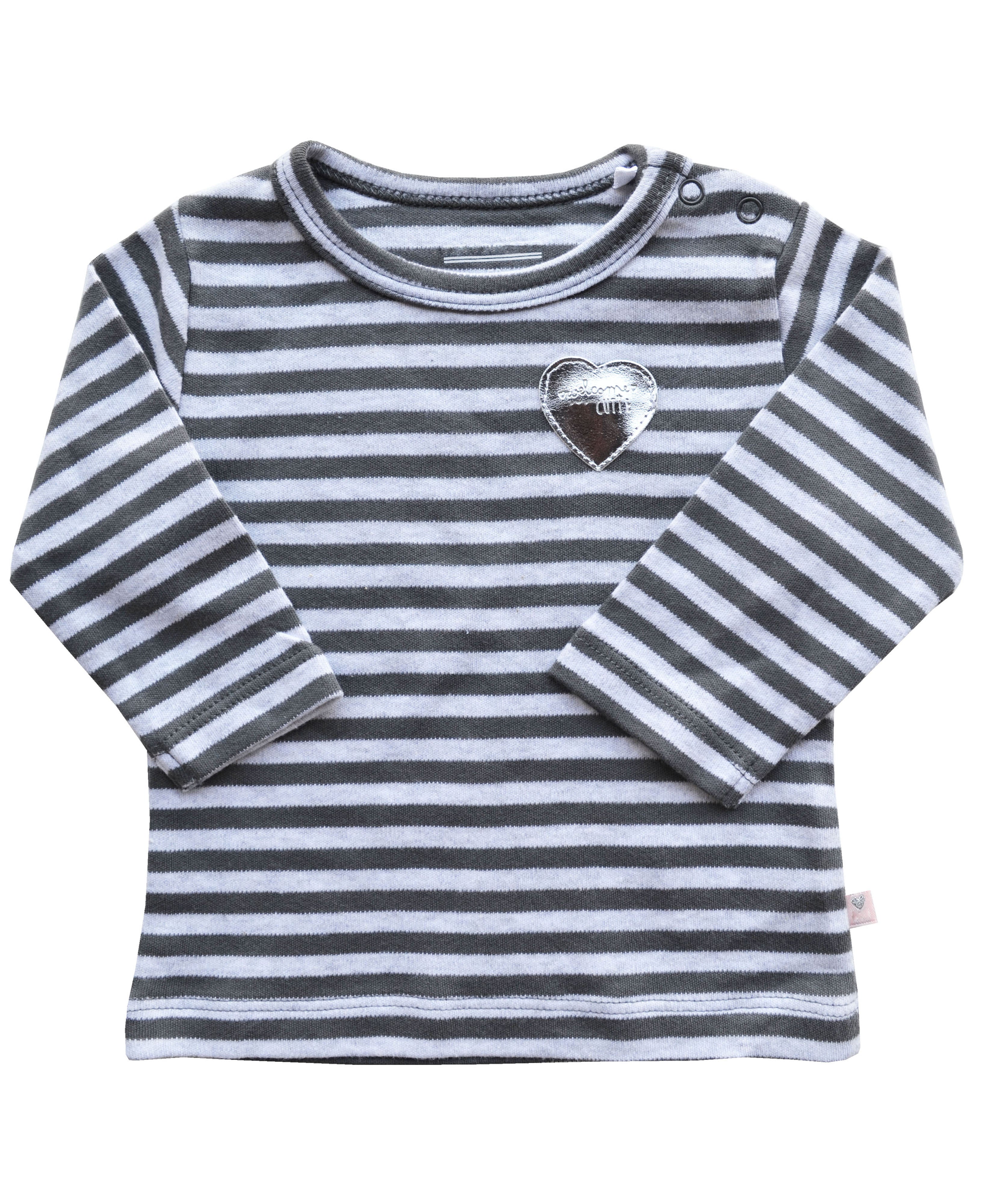 Grey Striped Full sleeve Top