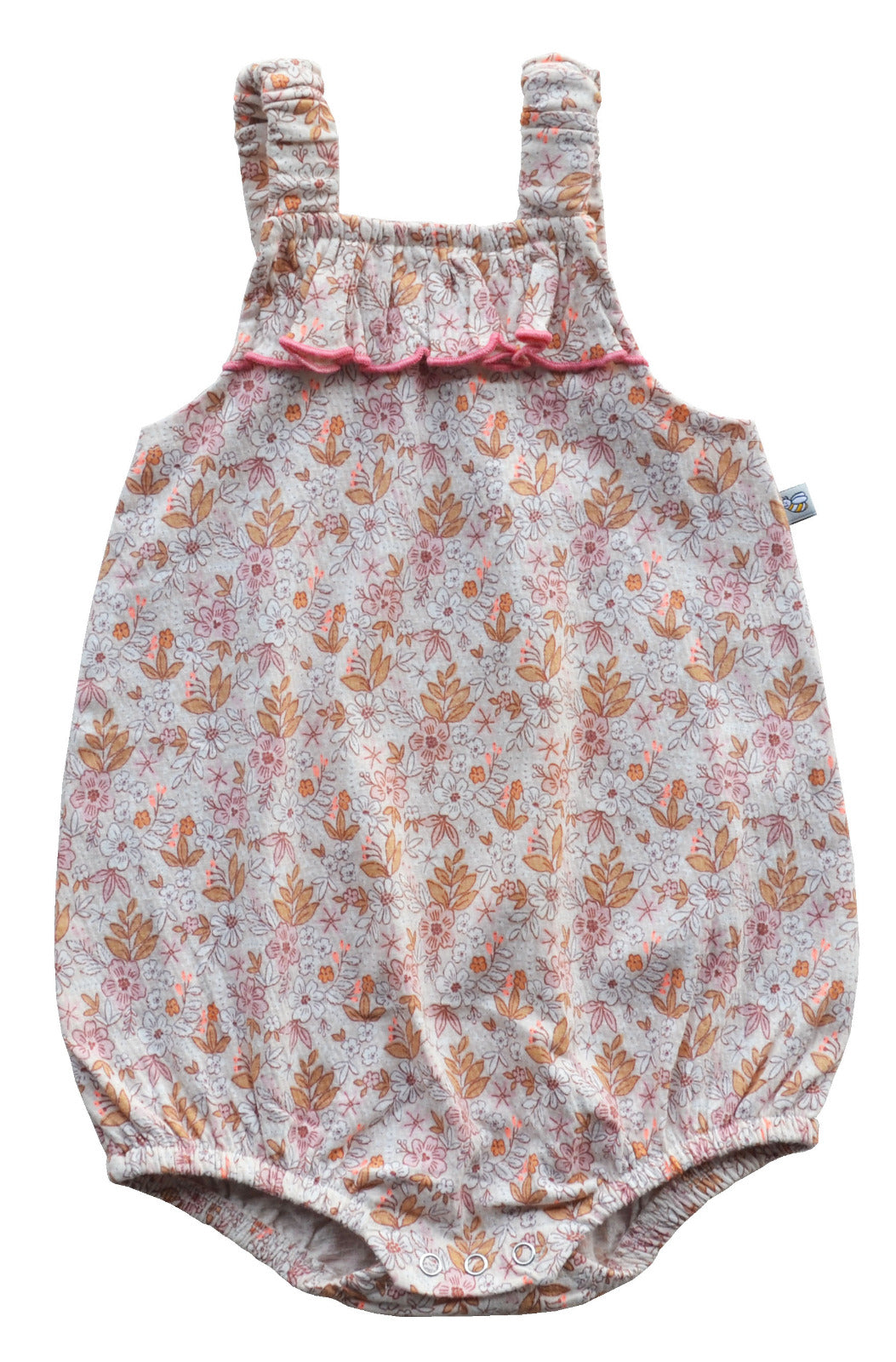 Floral Print Peach Romper