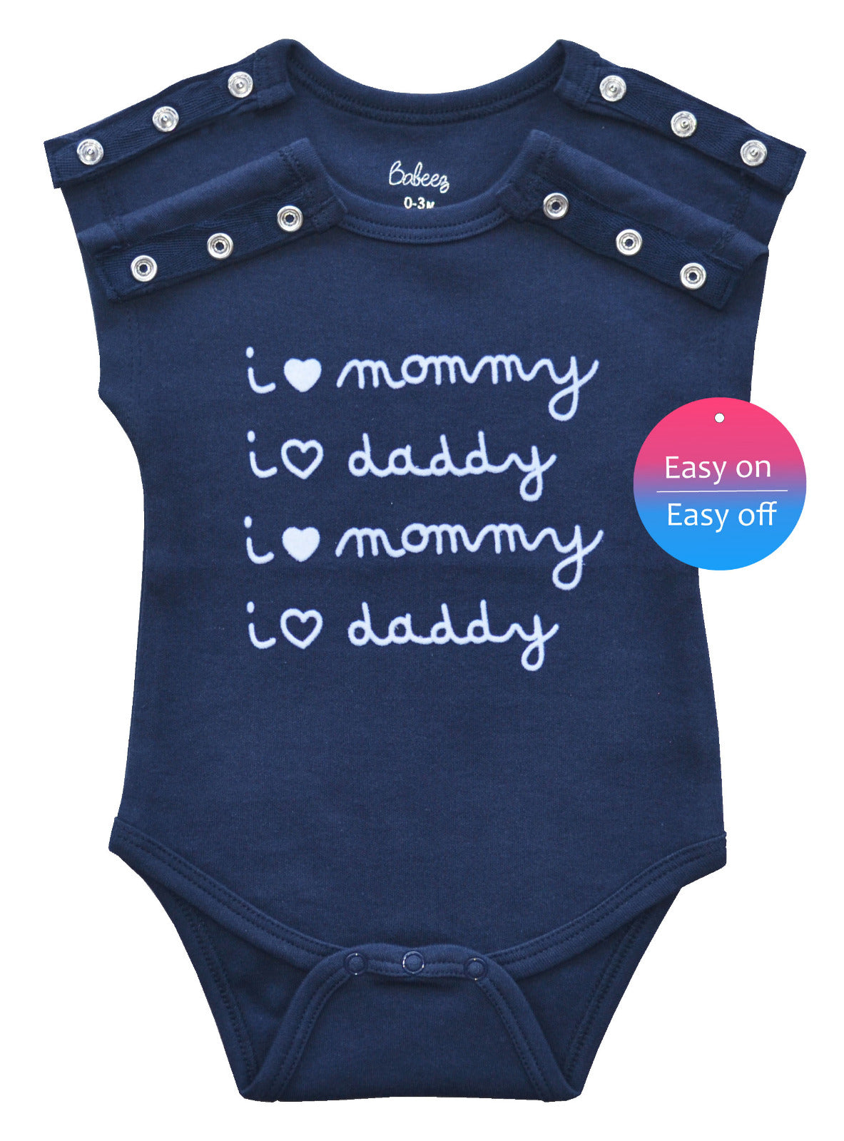 Mommy and Daddy Navy Sleeveless Romper/Onesie