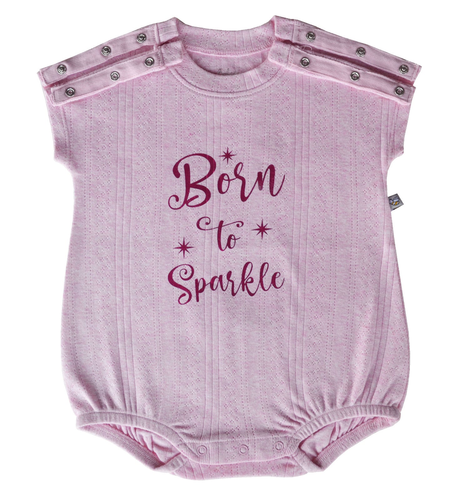 Pink Melange Printed Muslin Romper