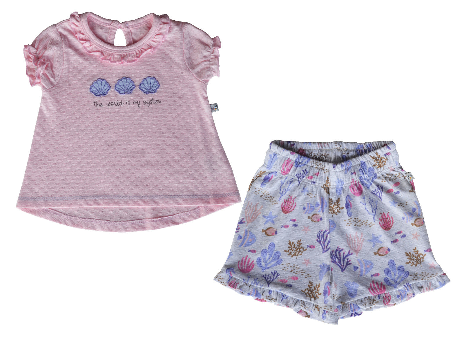 Pink Marine Printed Top Shorts set