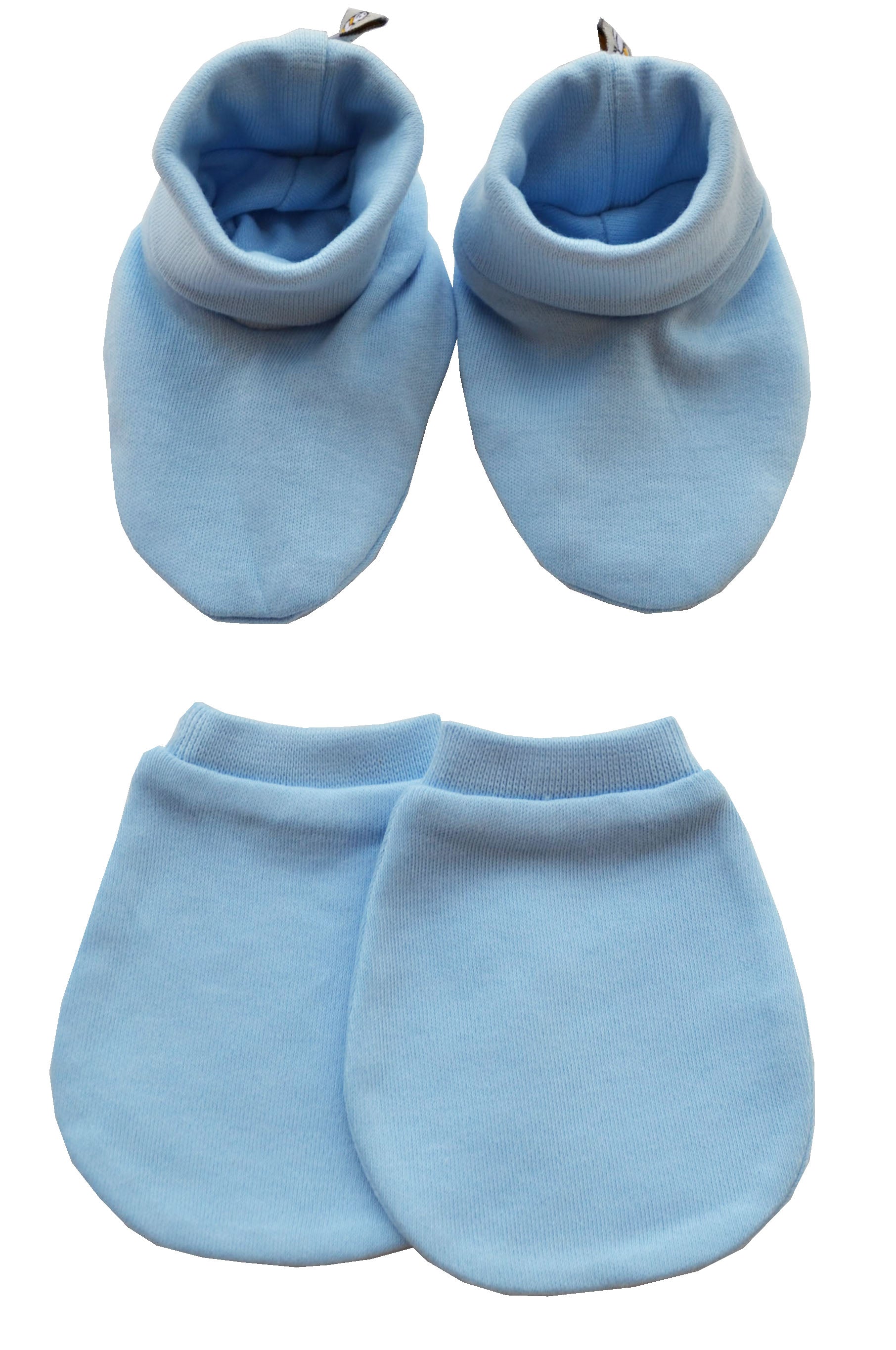 Blue Booties and Mittens Set