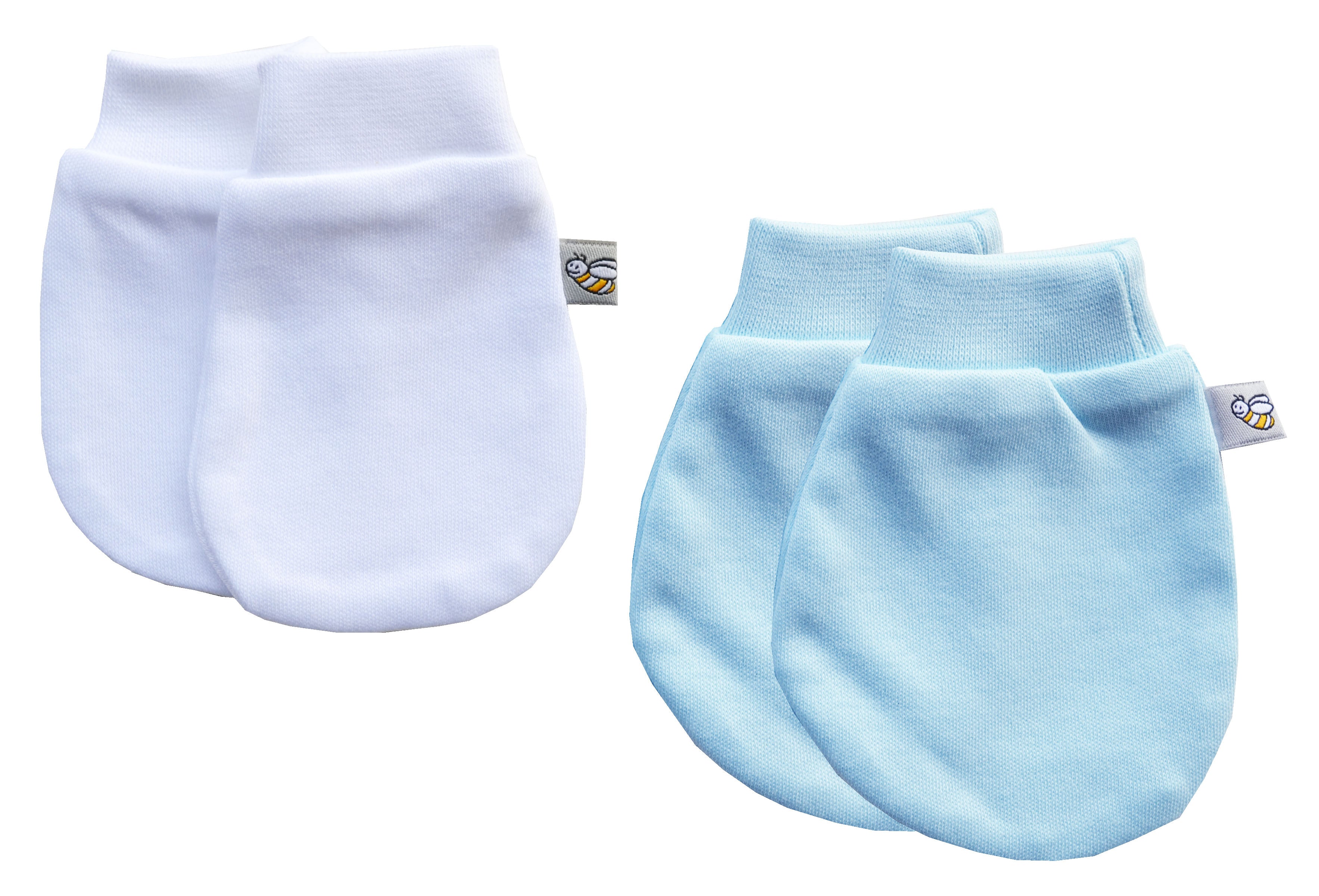 White and Blue Mittens Set