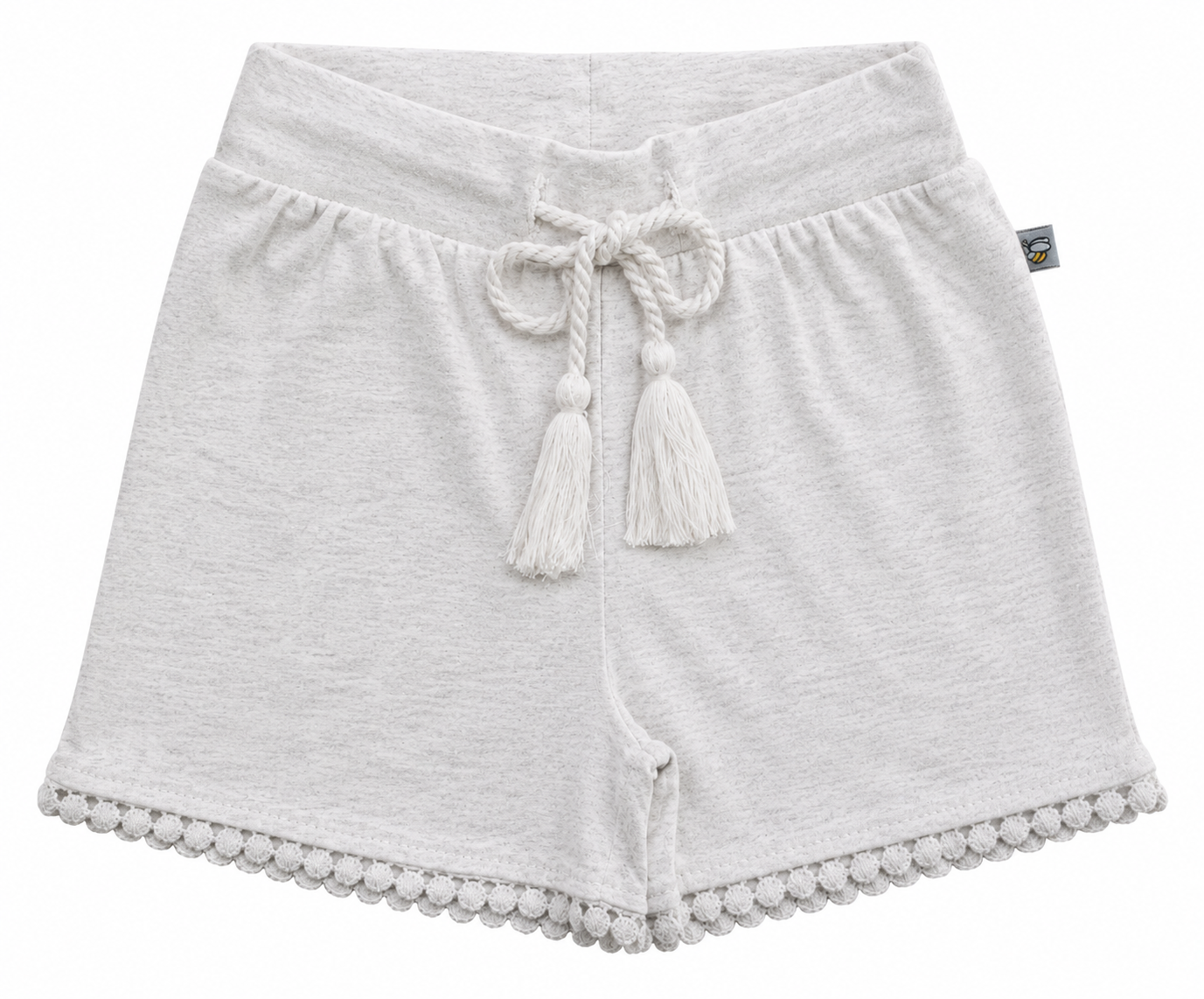 Ecru Melange Girls Shorts