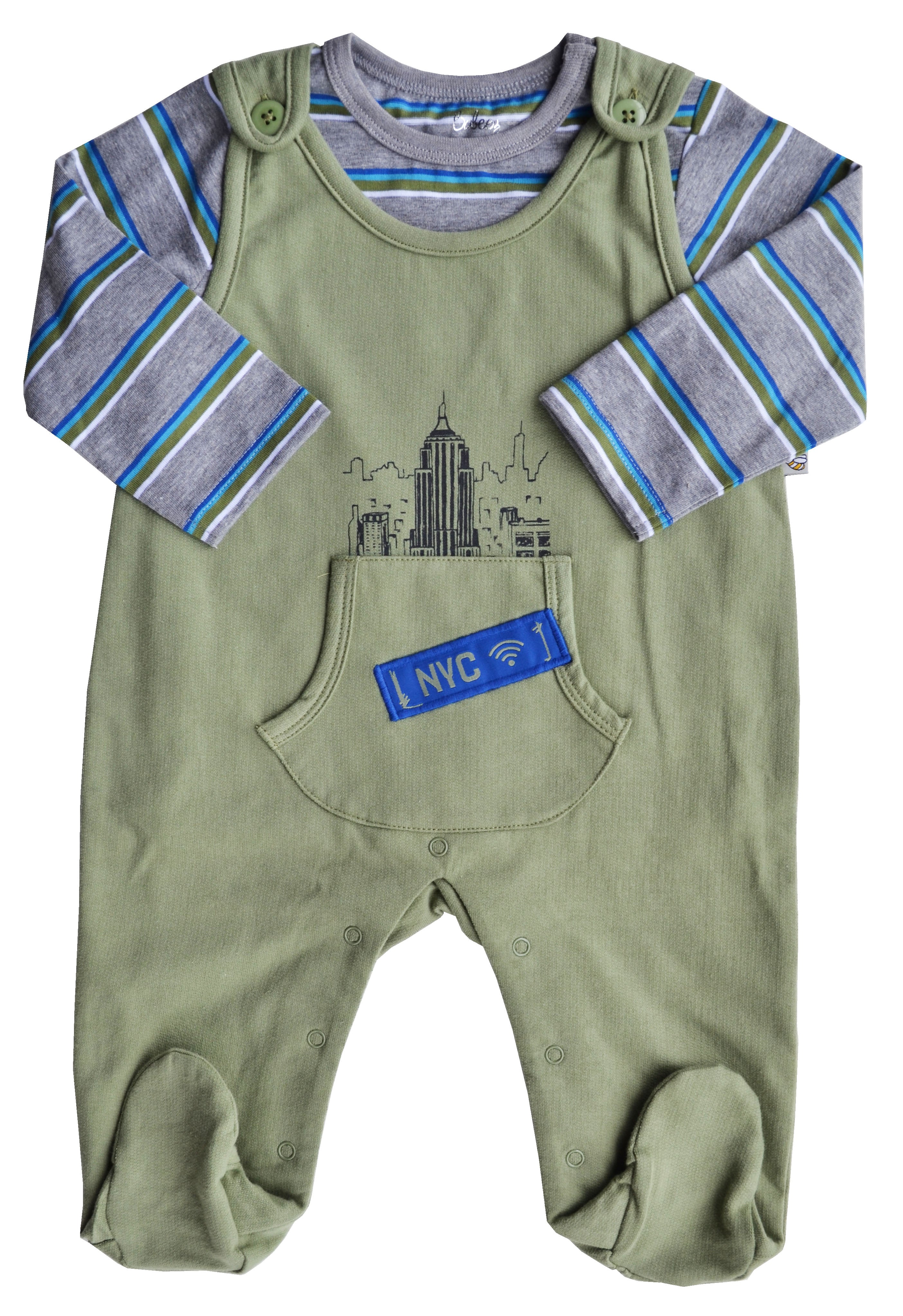 Striped NYC Full Romper Set