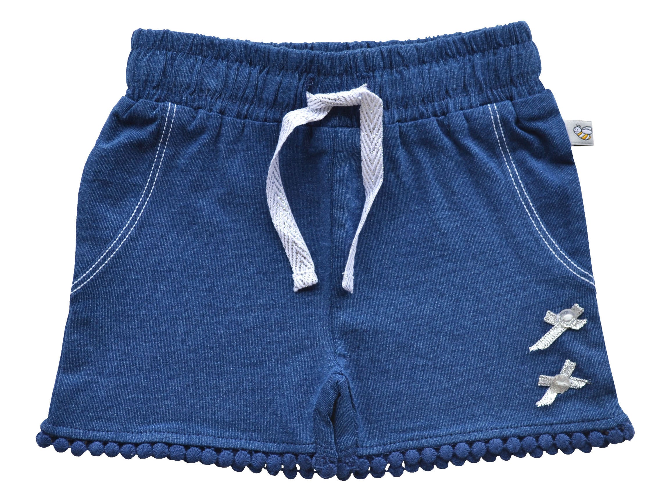 Bow Applique Denim Shorts