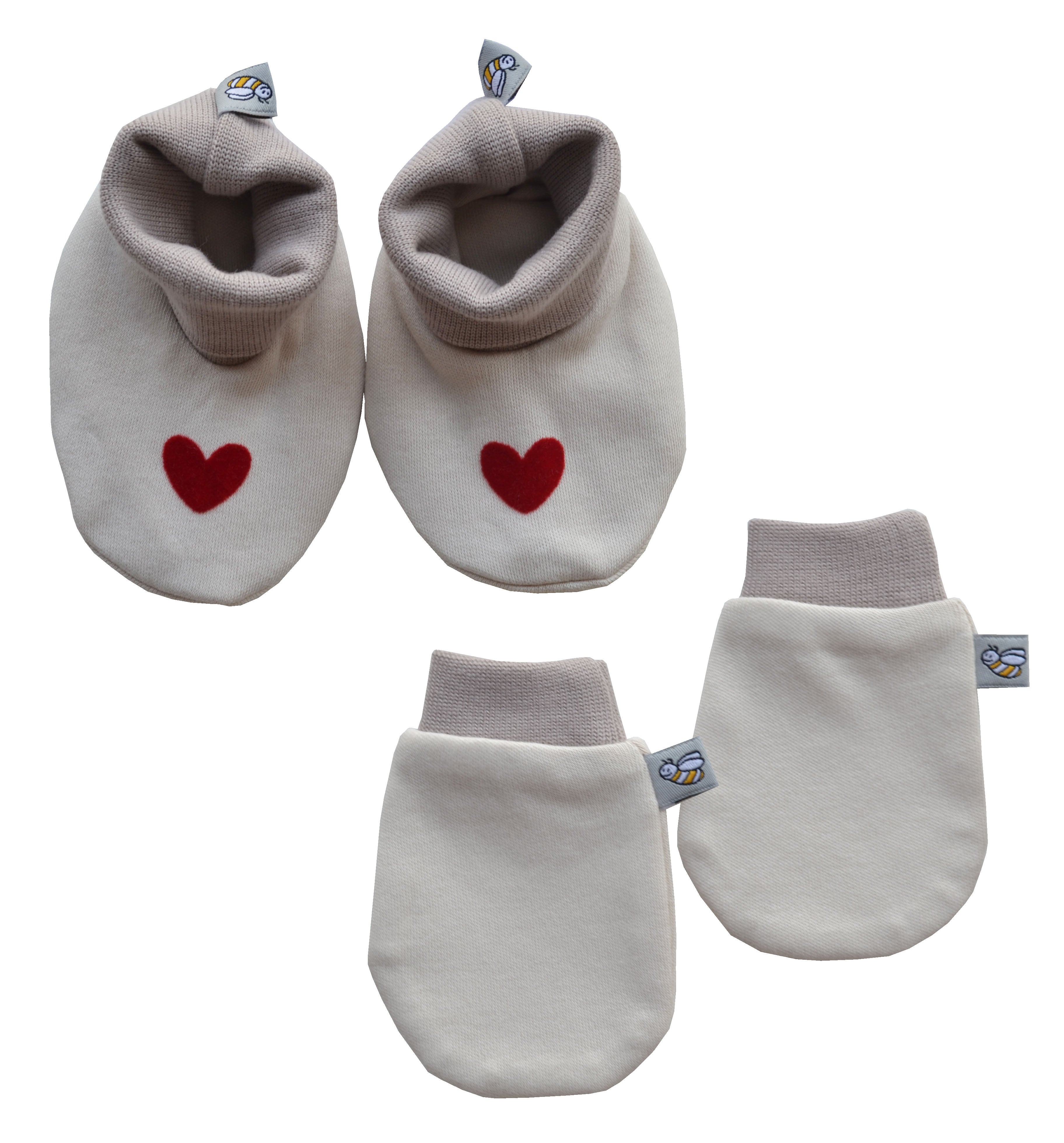 Cream Bootie Mitten Set