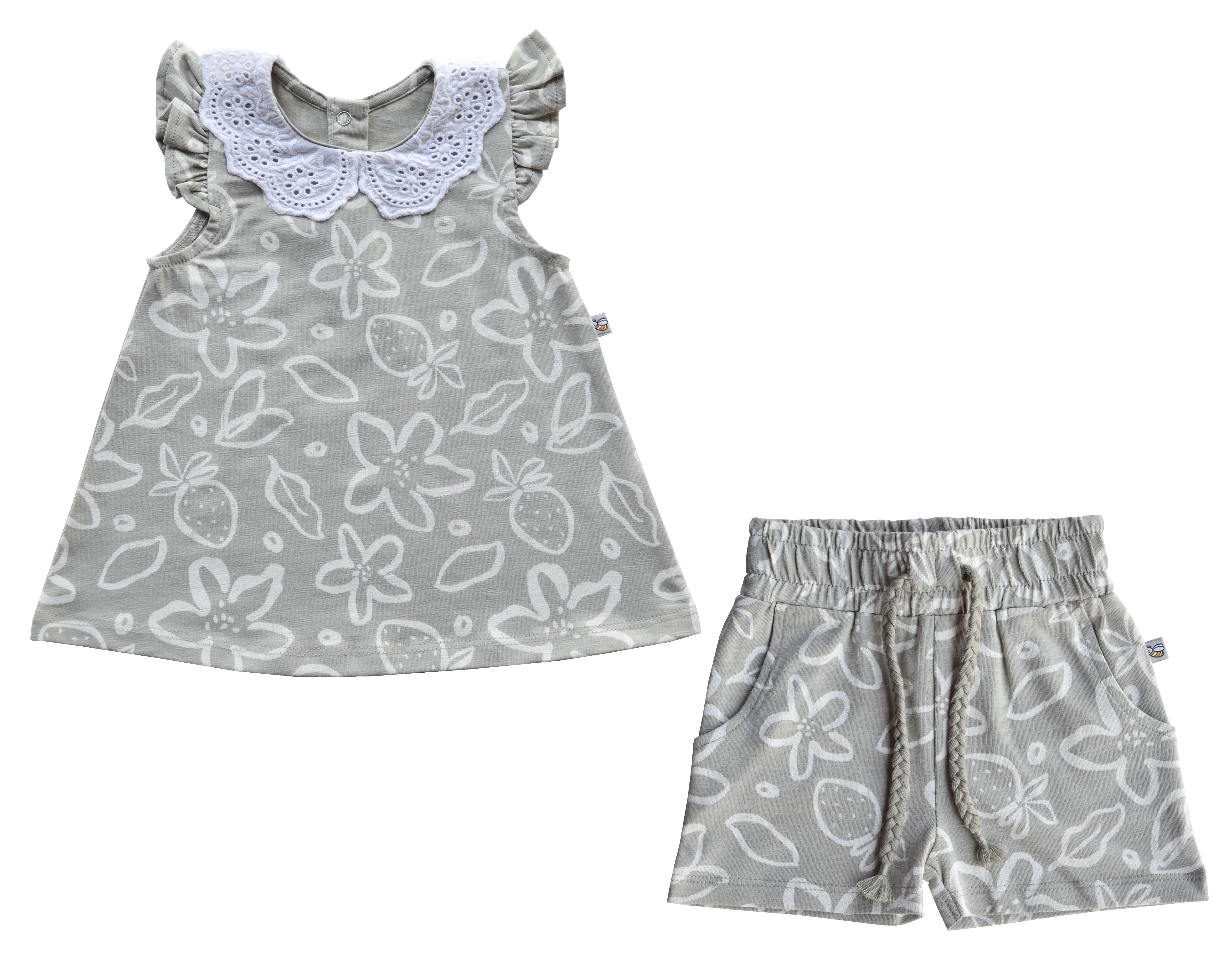 Grey Top and Shorts Set