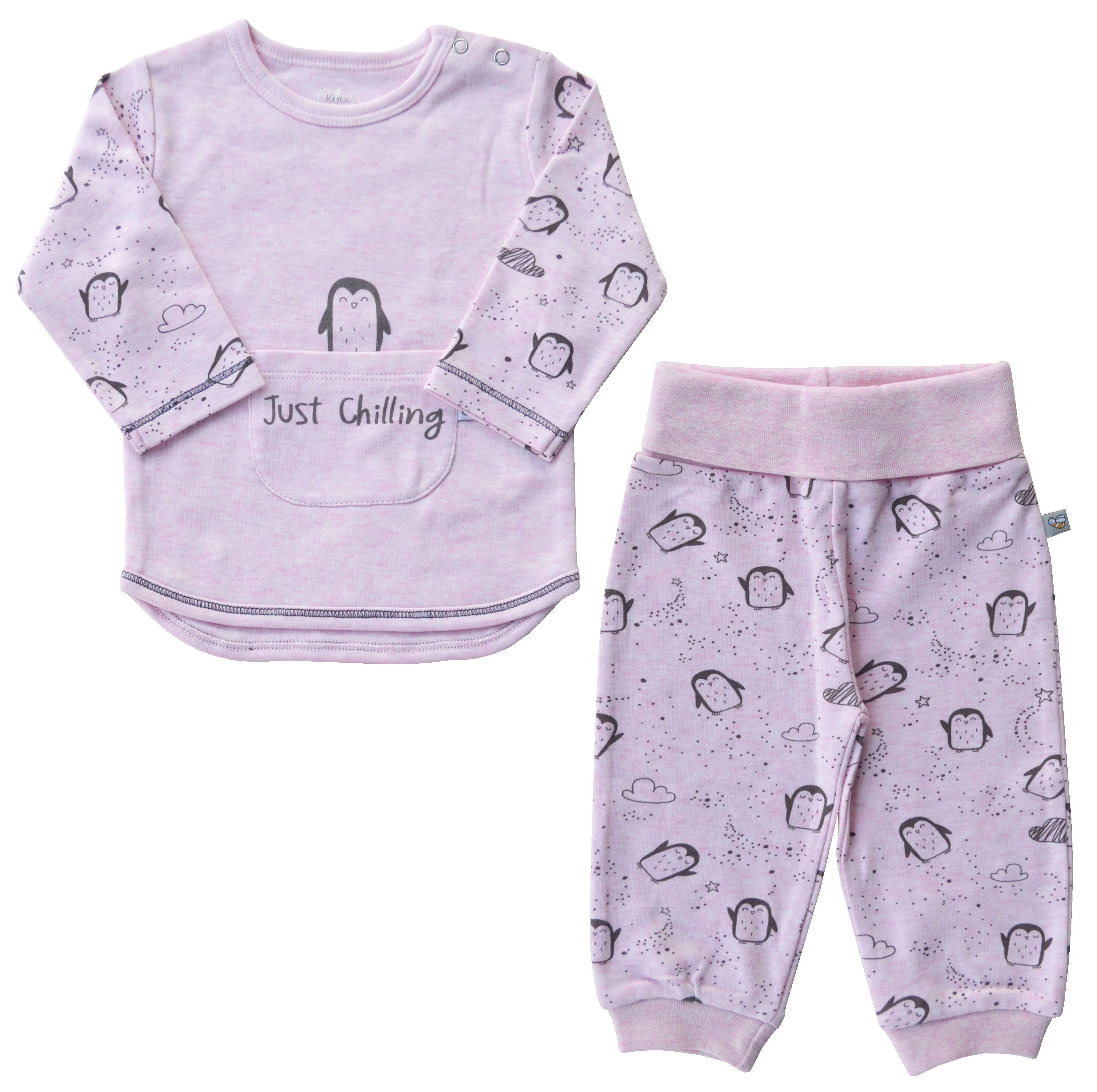 Just Chilling Pink Full T-Shirt Pyjama Set