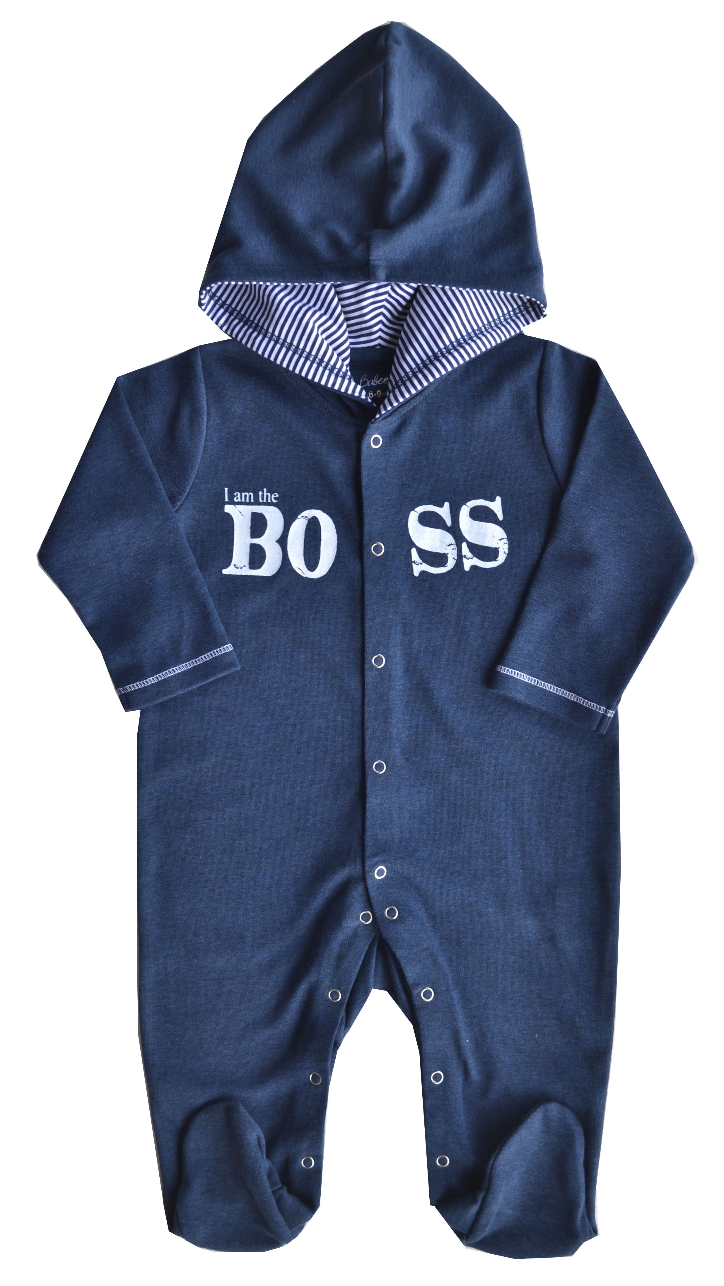Boss Print Navy Full Romper