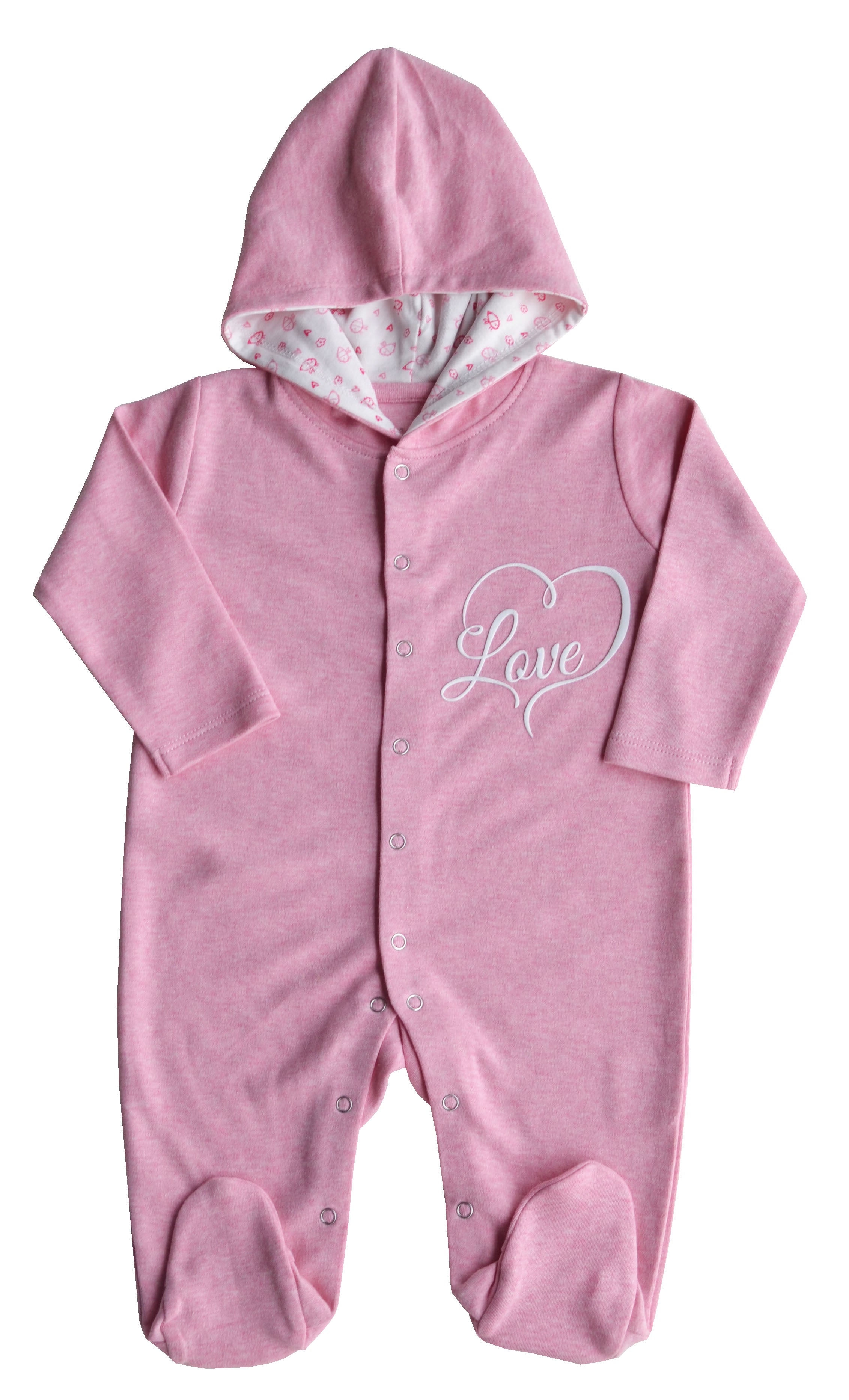 Love Print Pink Full Romper