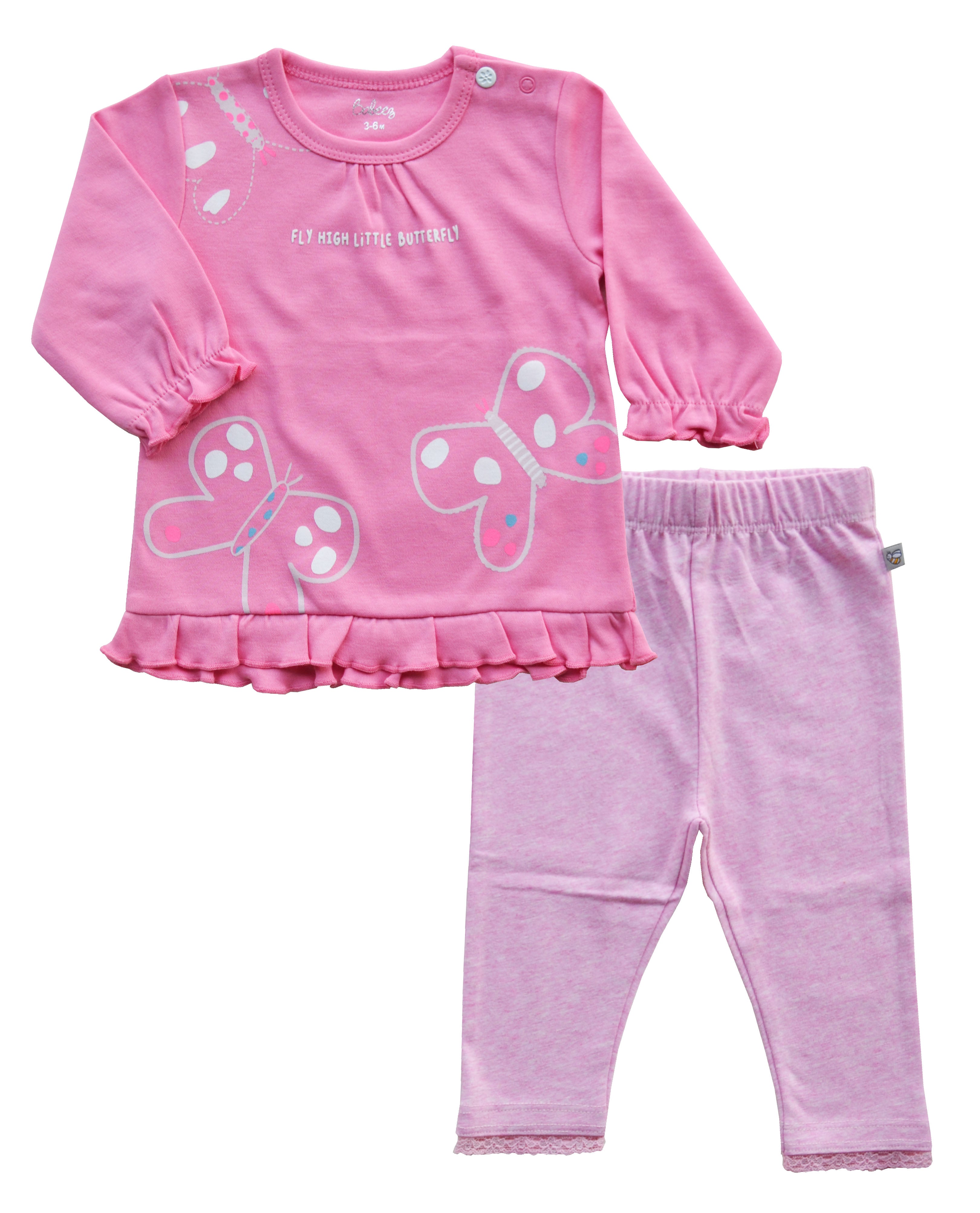 Butterfly Print Pink Pyjama Set