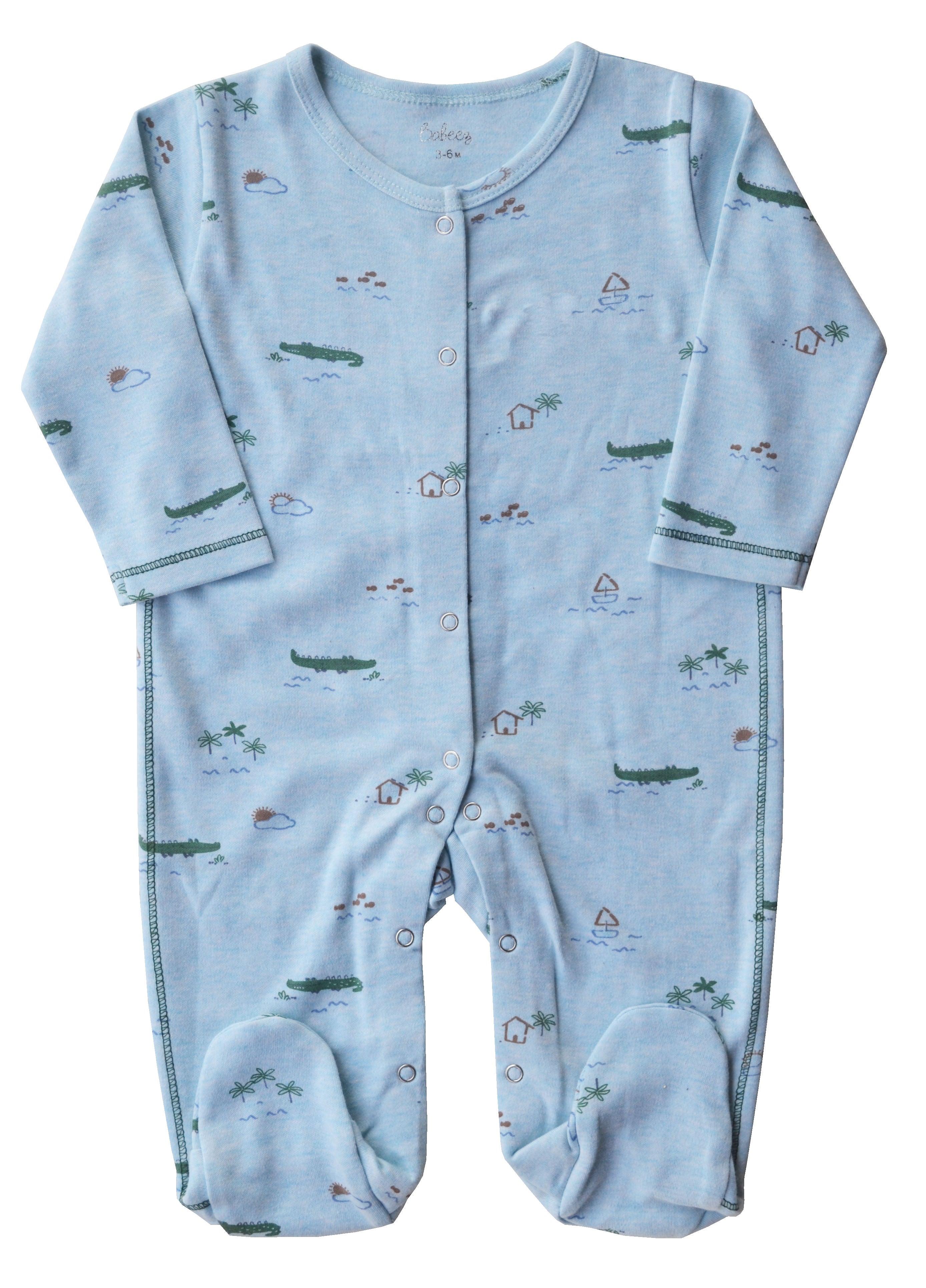 Crocodile Print Blue Romper
